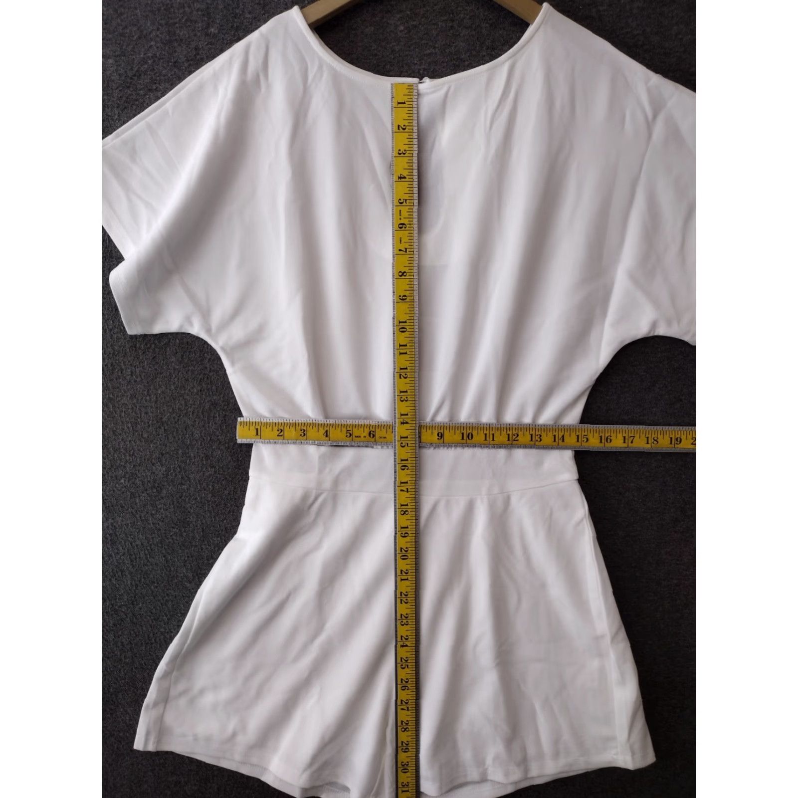 Vintage Unbranded Women's Paper Bag Short Sleeve Romper White S Size 28" / US 6 / IT 42 - 4 Thumbnail