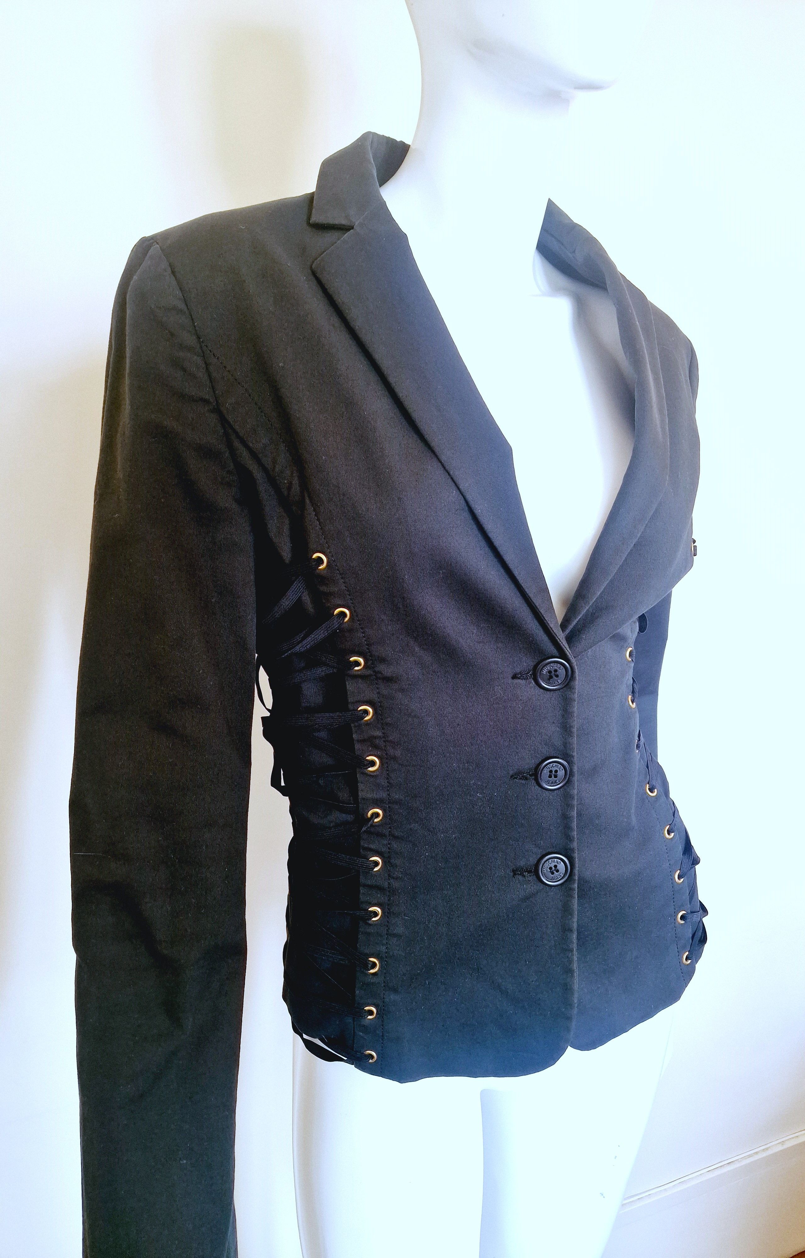 Moschino Moschino Corset Lace Up Bondage Medium Vintage Blazer Jacket Size M / US 6-8 / IT 42-44 - 2 Thumbnail