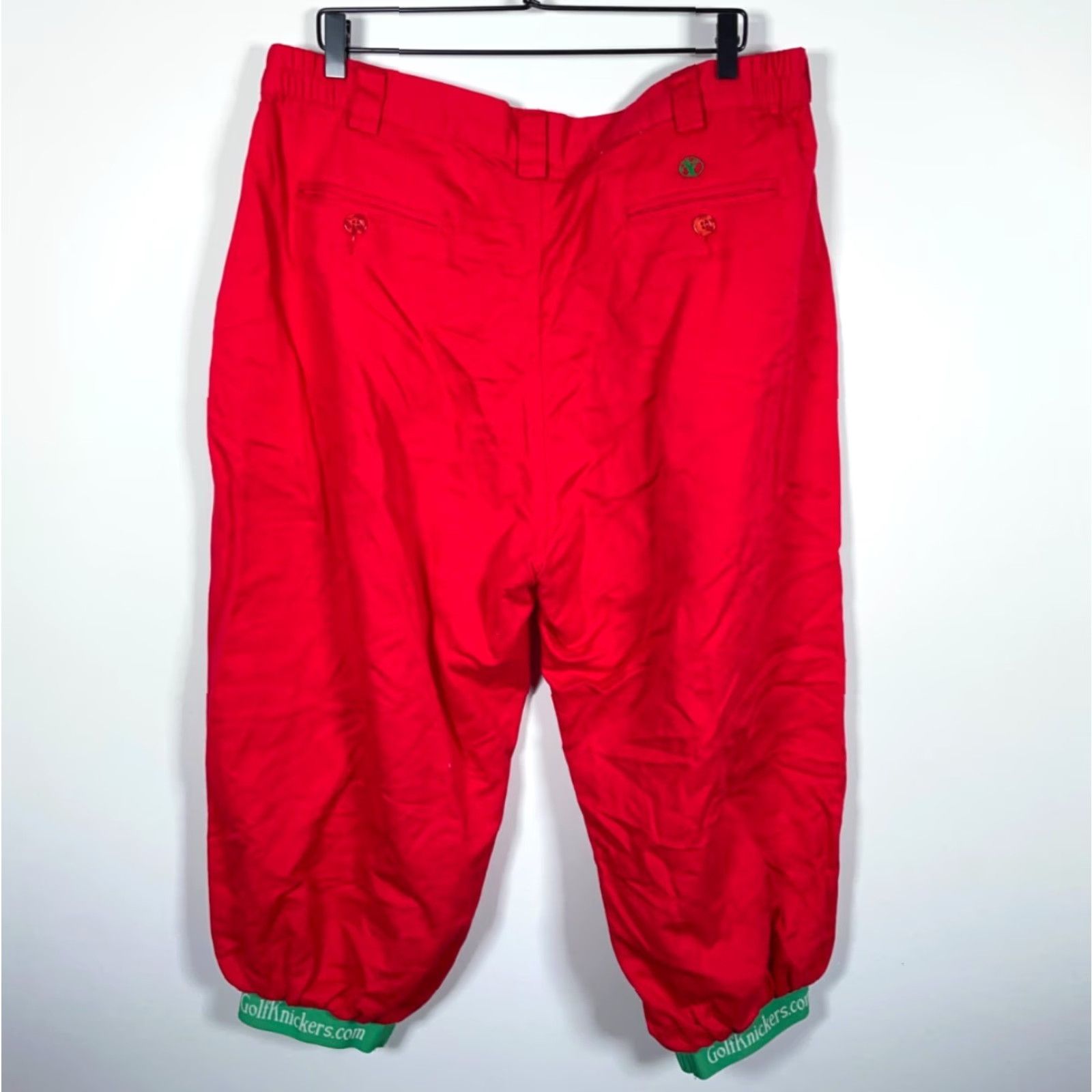 Vintage Golf Knickers Pants Mens 38 x 22 Pleated Red Green Lightweight Chino Tapered High Rise Casual Vintage No Size US 38 / EU 54 - 2 Thumbnail