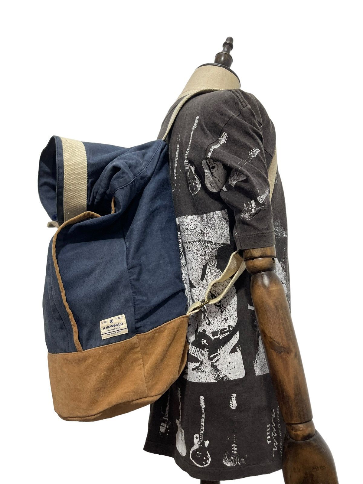 Japanese Brand Backpack R. Newbold Cotton Canvas Leather Bag 1🟩 Size ONE SIZE - 3 Thumbnail