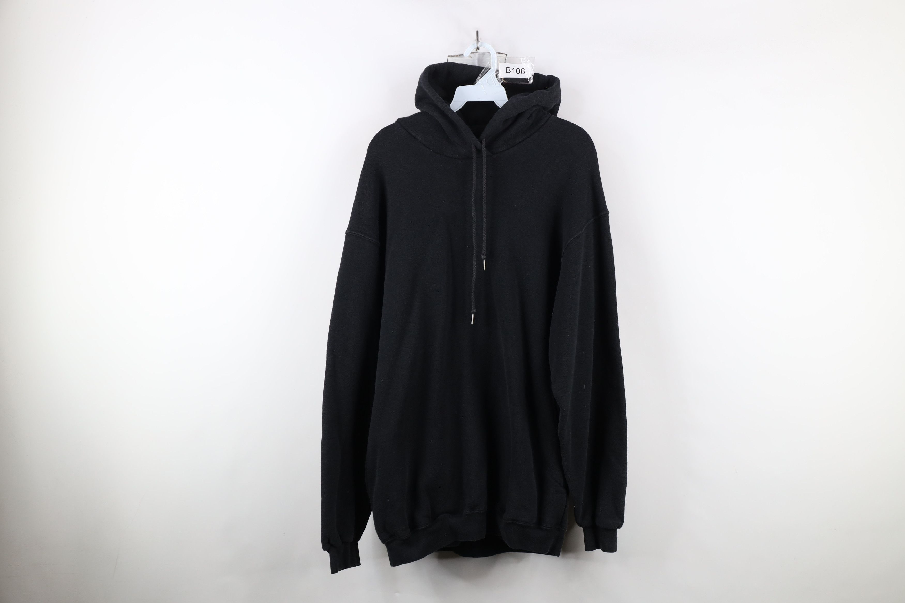 Vintage Vintage 90s Streetwear Heavyweight Side Pocket Hoodie Black Size US XL / EU 56 / 4 - 1 Thumbnail