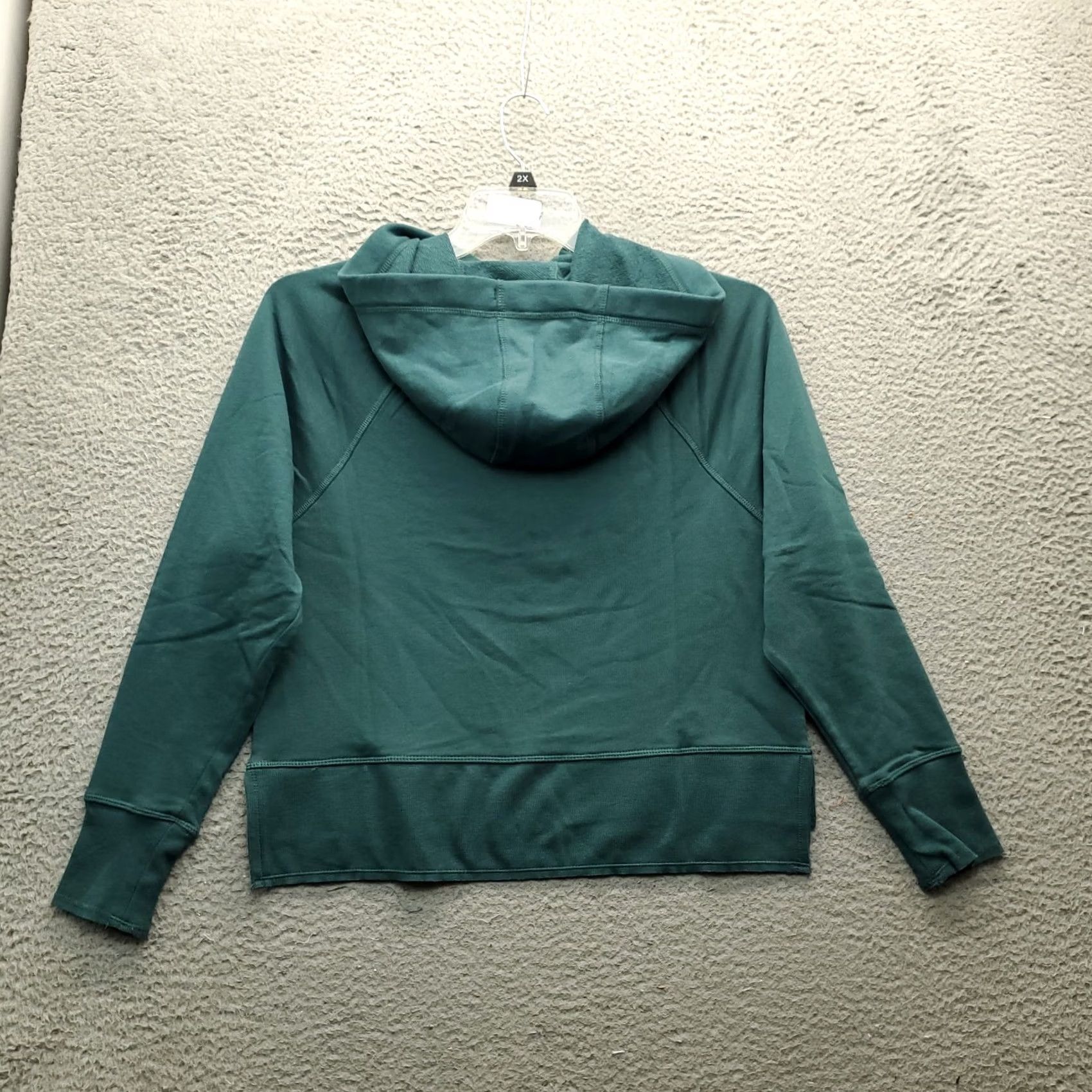 Calvin Klein Calvin Klein Performance Hoodie Womens XS Green Spell Out Stretch High Low Slit Shirt" Size XS / US 0-2 / IT 36-38 - 2 Thumbnail