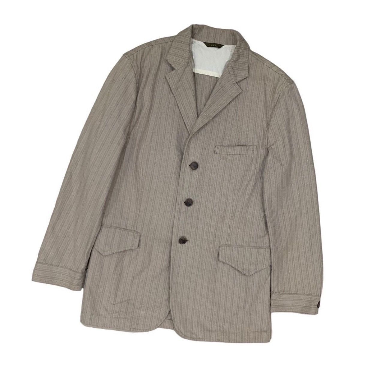 Yohji Yamamoto 🔥Against All Risk Yohji Yamamoto Striped Button Jacket Size US M / EU 48-50 / 2 - 4 Thumbnail