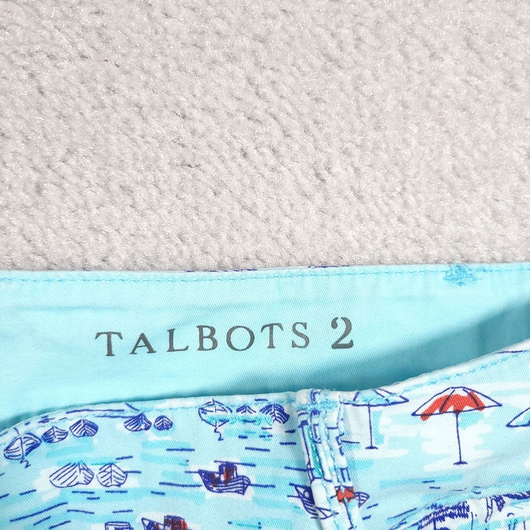 Talbots VINTAGE? No. Talbots The Weekend Chino Pants Womens 2 Blue Scenic Print Stretch Casual Beach Size 26" / US 2 / IT 38 - 5 Thumbnail