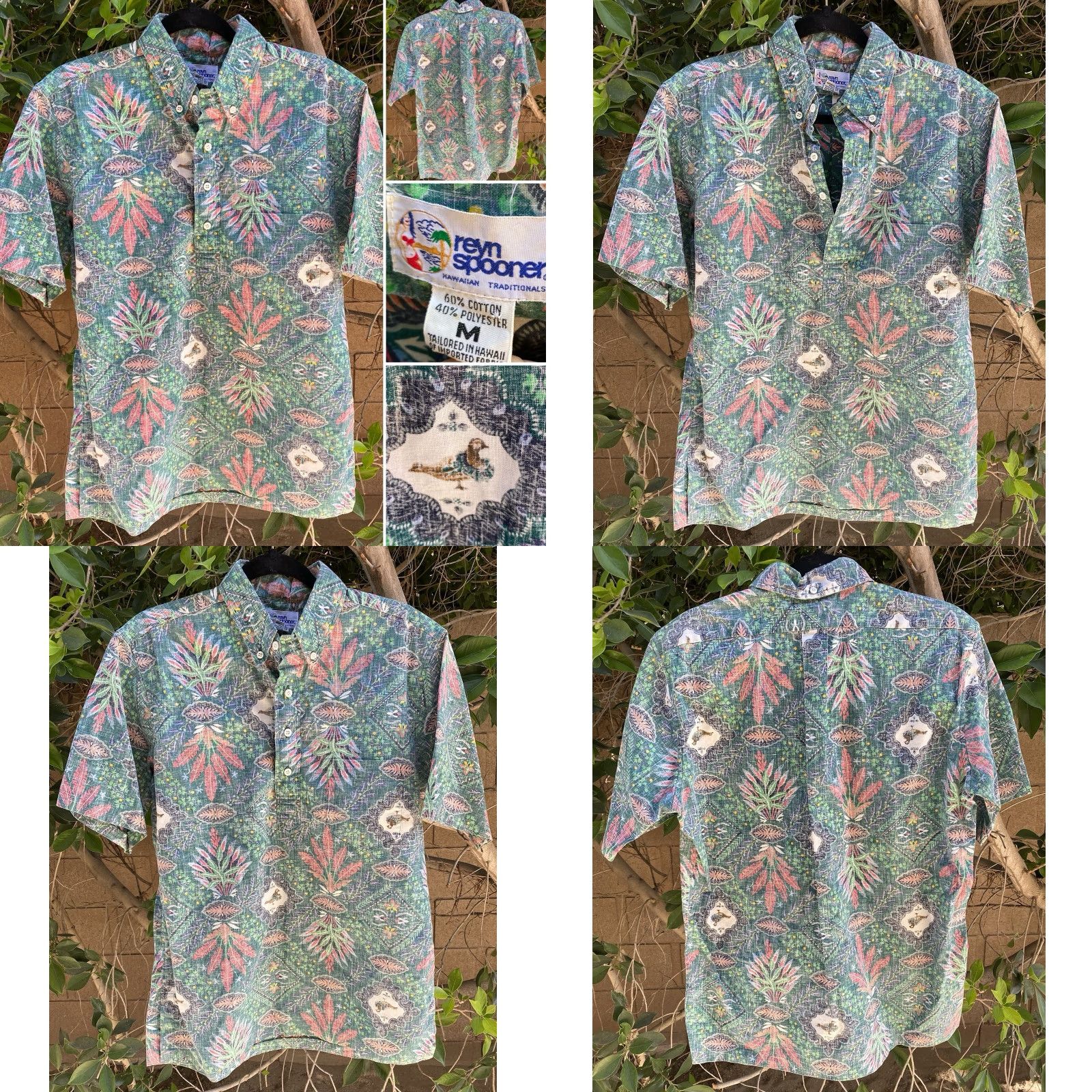 Reyn Spooner Reyn Spooner Button-Up Shirt Duck Bird M Multicolor Short Sleeve Polo/Casual Pullover Tailored In Hawaii Man Size M Size US M / EU 48-50 / 2 - 8 Thumbnail