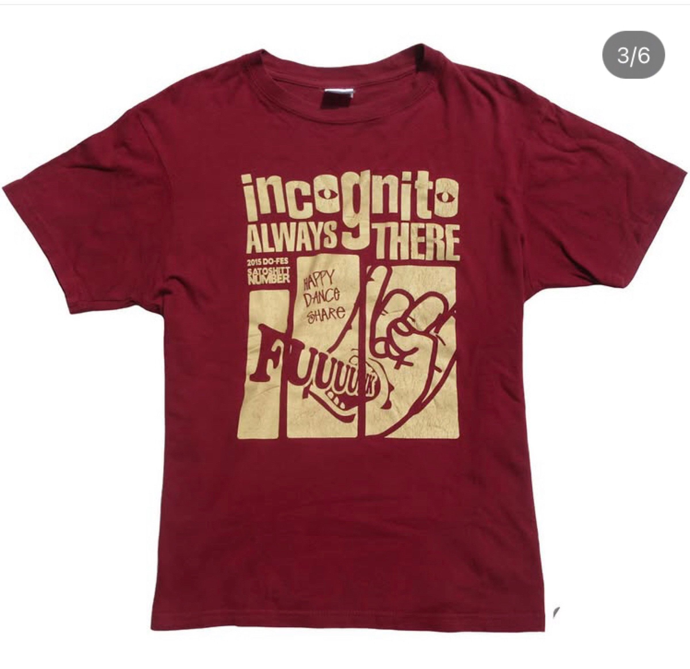 Band Tees × Jazz Cartier × Vintage Vintage Incognito always there Tshirt Tee Tour Japan 2015 Size US S / EU 44-46 / 1 - 7 Thumbnail