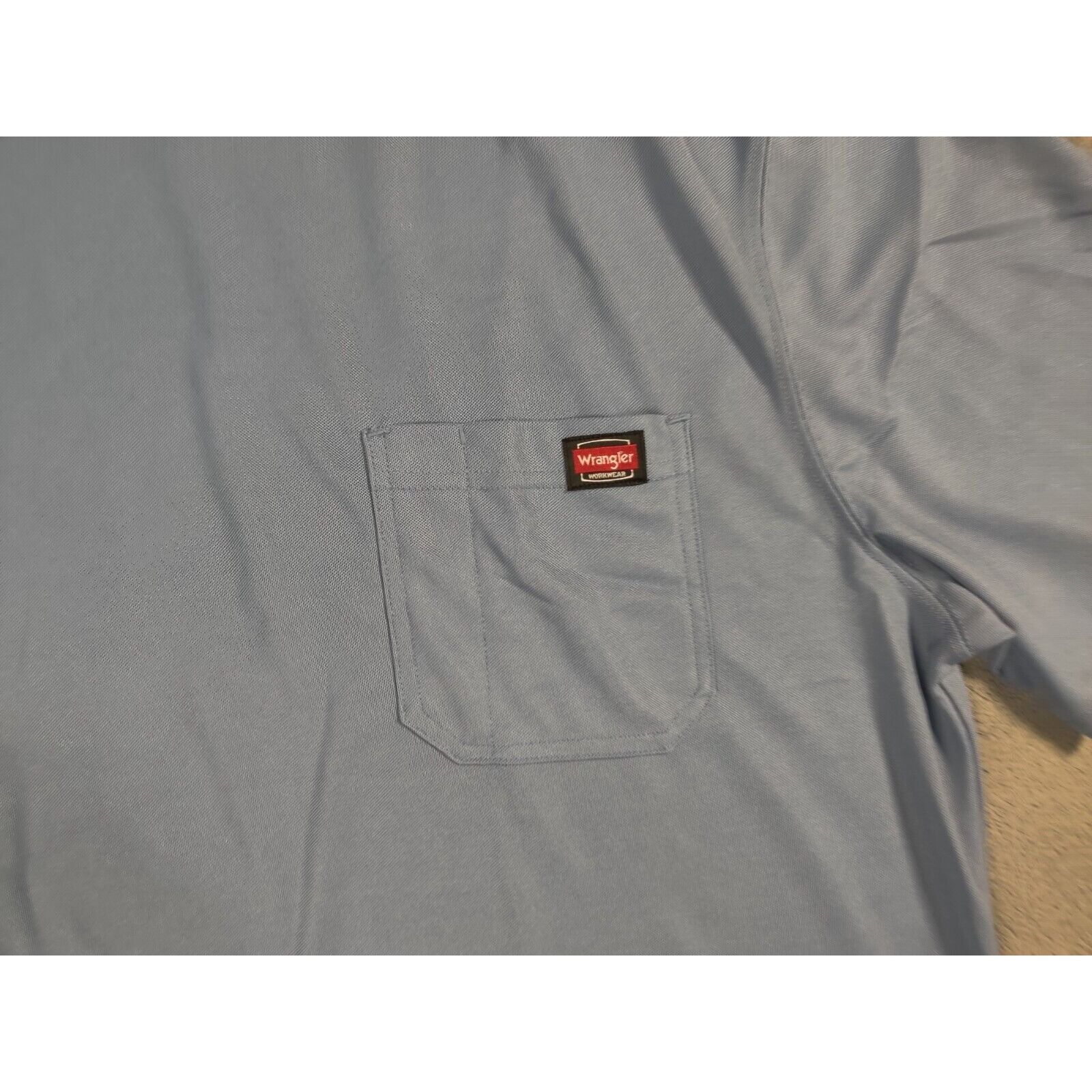 Wrangler Wrangler Shirt Adult Mens XL Solid Light Blue Torso Pocket Size US XL / EU 56 / 4 - 1 Thumbnail