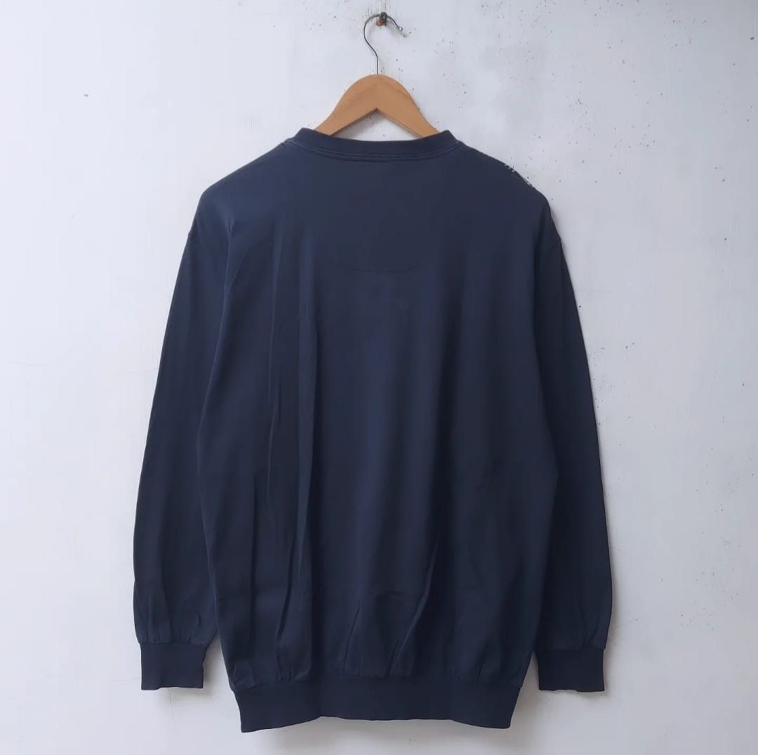 Burberry × Burberry Prorsum × Vintage Vtg Burberrys Novacheck Navy Half Button Sweatshirt Size US M / EU 48-50 / 2 - 3 Thumbnail