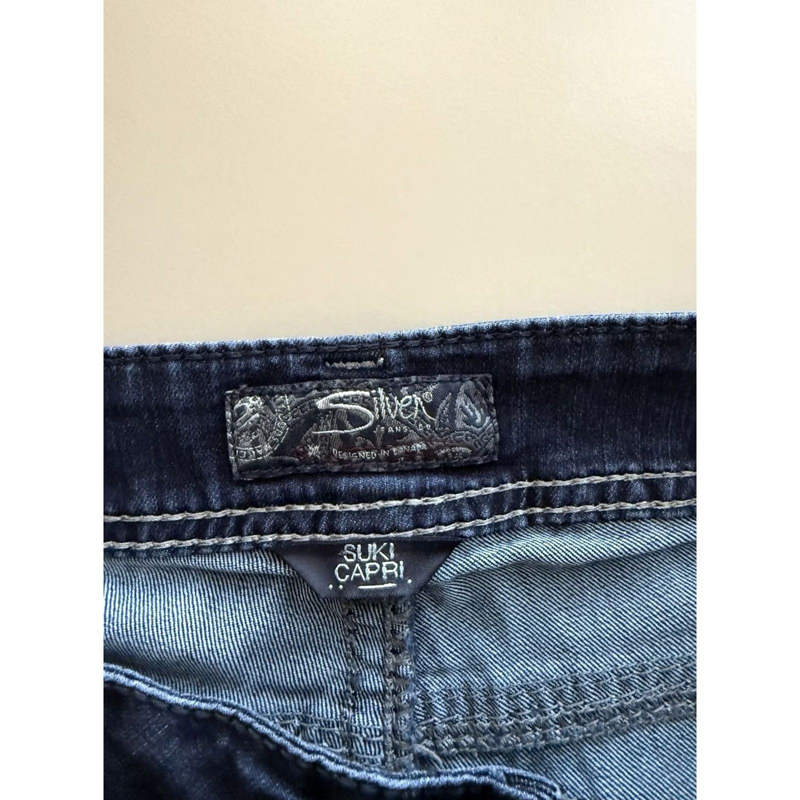 Silver Jeans Co. Silver Jeans Suki Capri Jeans Womens W29 Blue Stretch Denim Western Concert Weekend Metal Size 29" - 3 Thumbnail