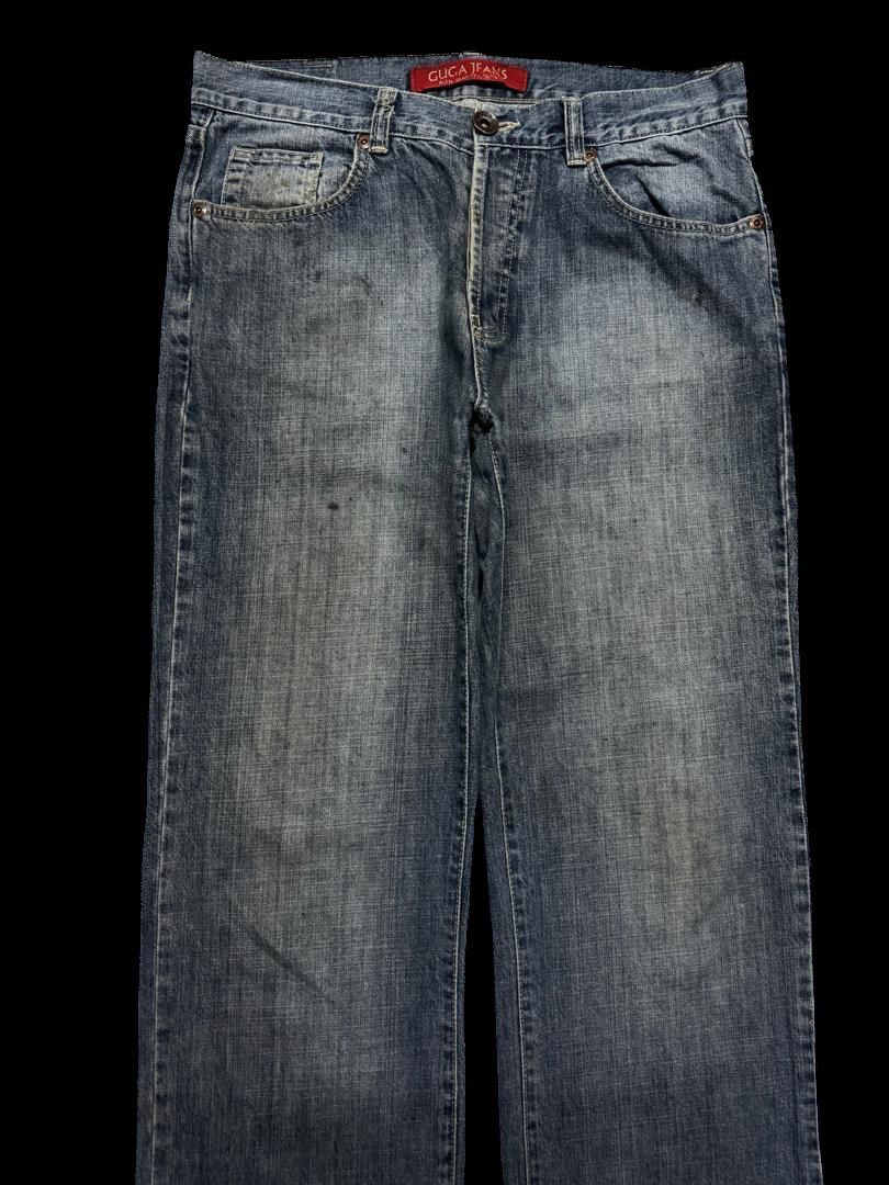Japanese Brand BAGGY Guga 🇯🇵 Jeans Rusty Mudwash Sick Style Distressed Jean Size US 33 - 3 Thumbnail