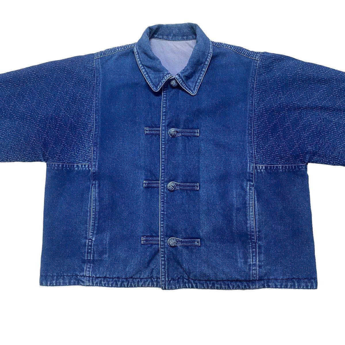 Issey Miyake 80s ISSEY MIYAKE Sashiko Kendo Denim Jacket Reversible Size US M / EU 48-50 / 2 - 6 Thumbnail