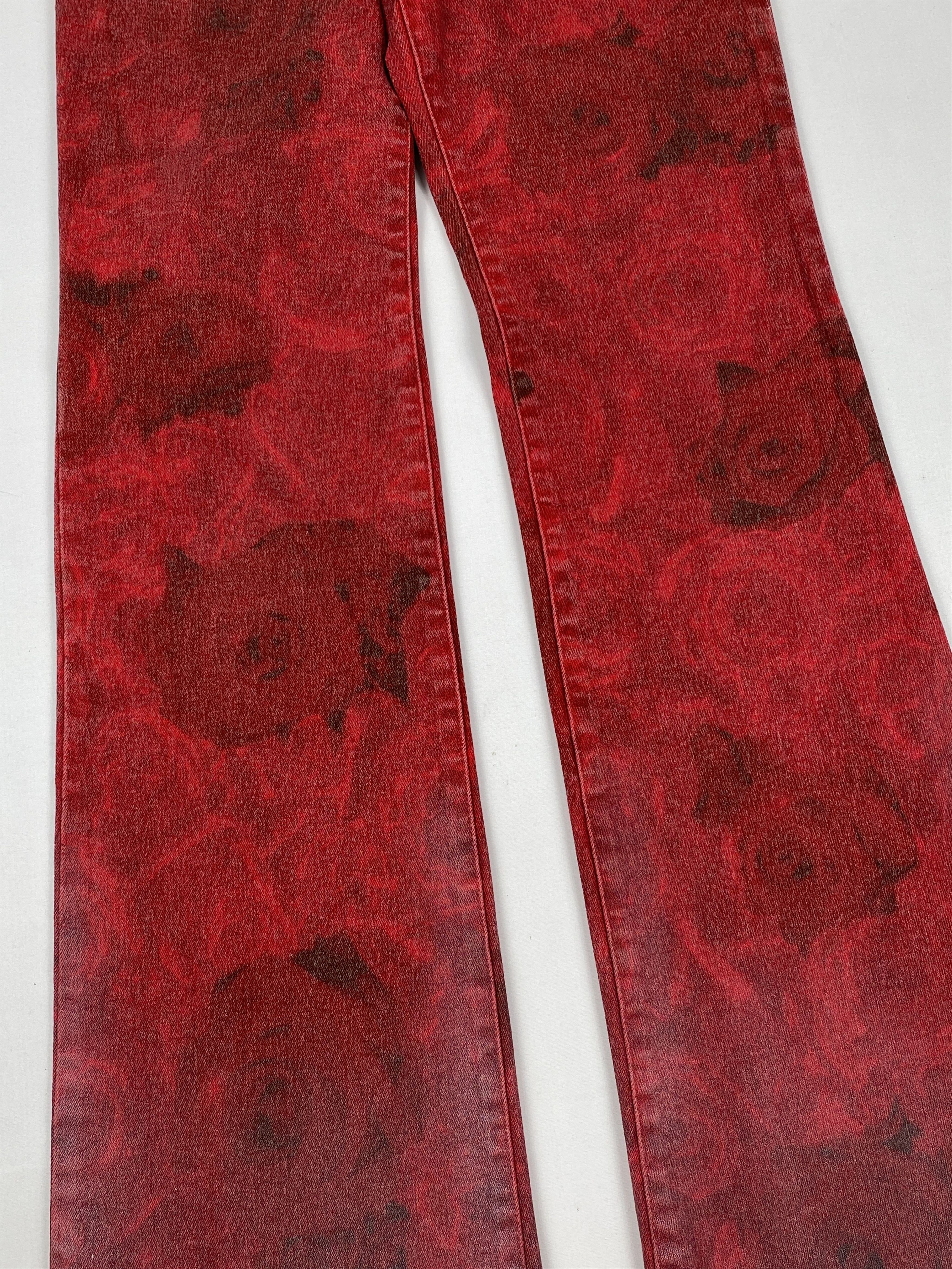 Roberto Cavalli Just Cavalli Printed Rose Bootcut Pants Size 26" / US 2 / IT 38 - 10 Thumbnail