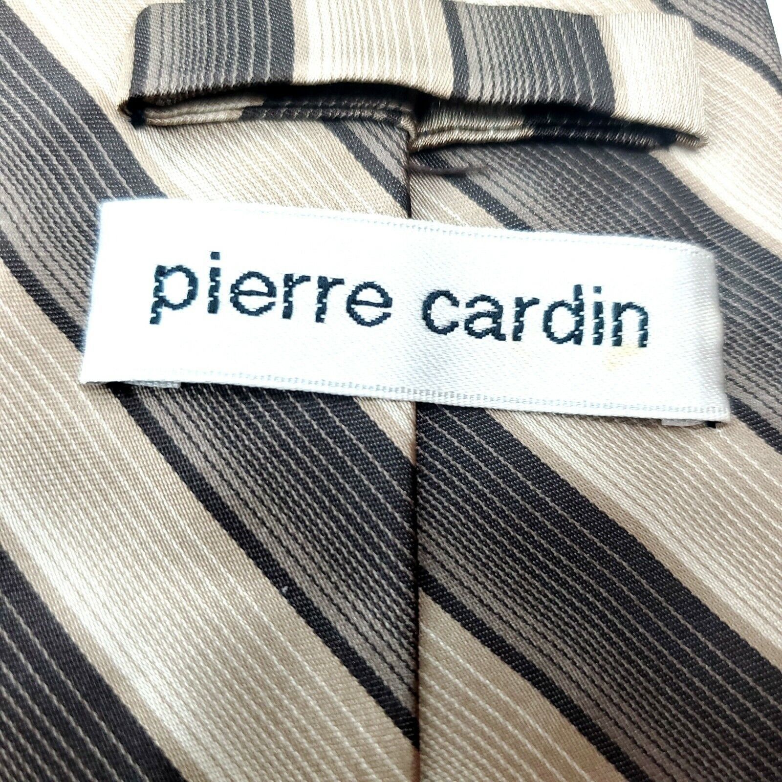 Pierre Cardin Pierre Cardin Brown Striped Short Silk Tie Size ONE SIZE - 3 Thumbnail