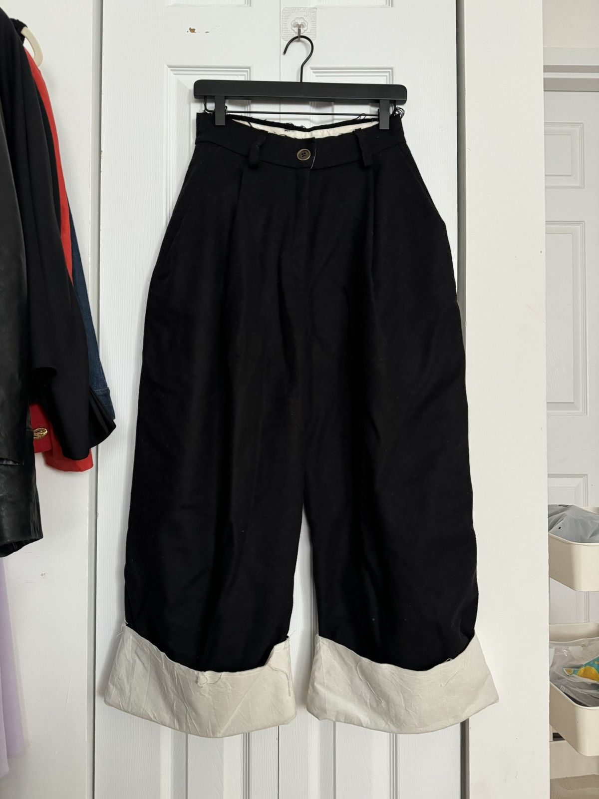 Designer Another Archive FRAYED BLACK WOOL PANTS SIZE SMALL Size 27" / US 4 / IT 40 - 1 Thumbnail