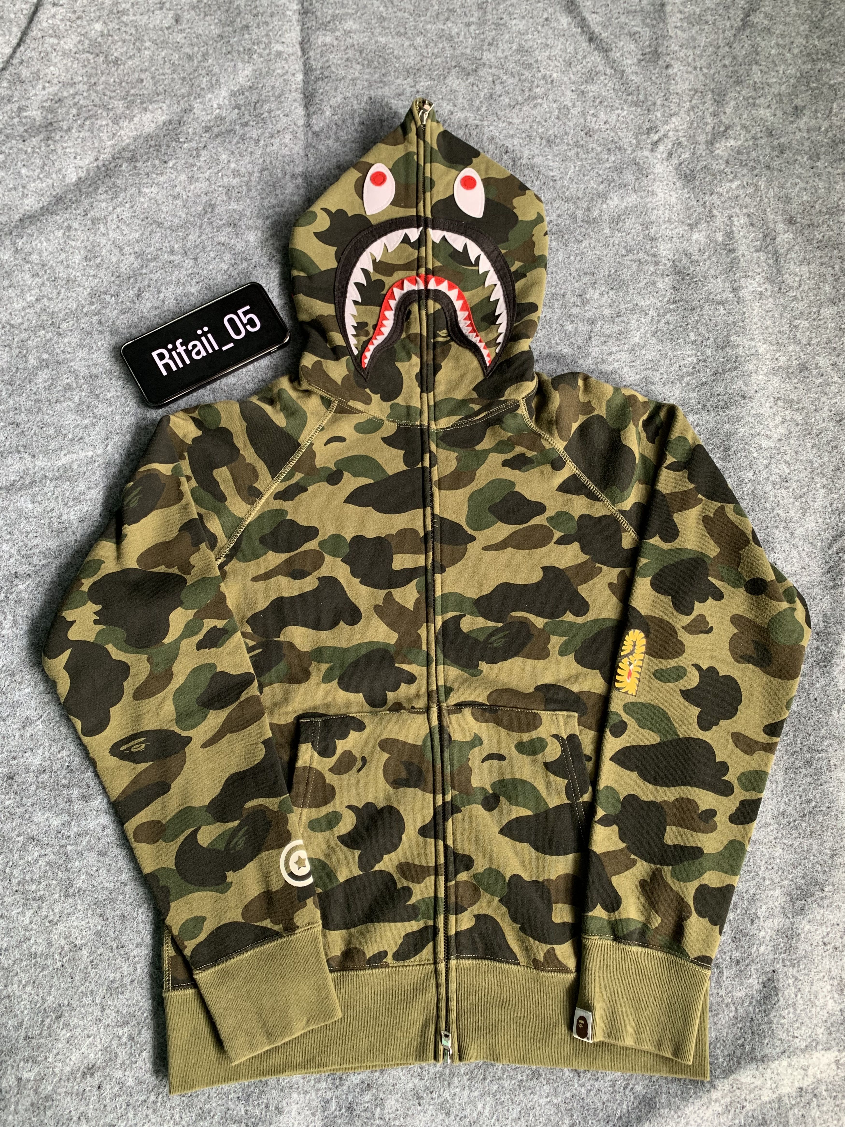 Bape Bape shark hoodie green camo Size US M / EU 48-50 / 2 - 1 Thumbnail