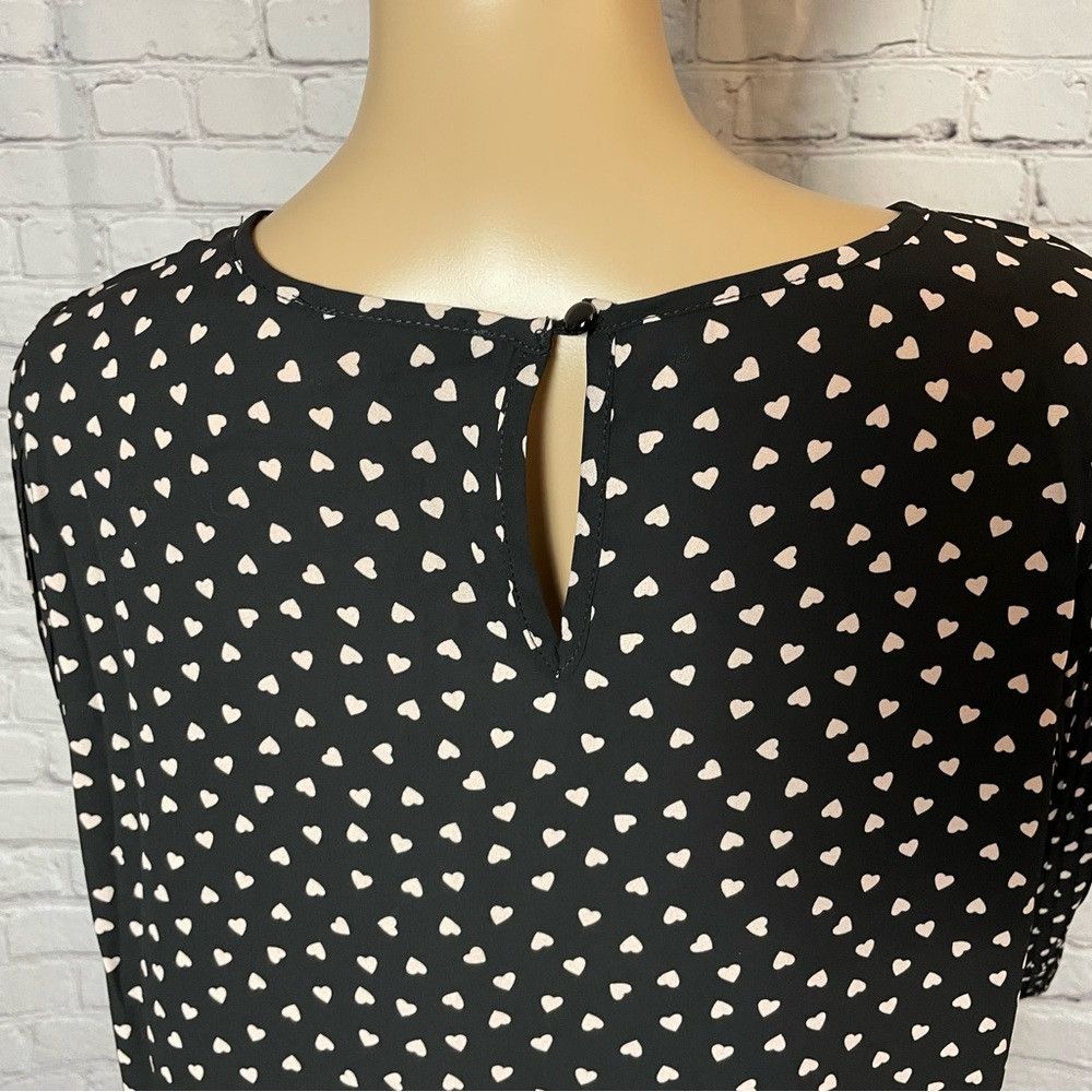 Adrianna Papell NWT New $79 Adrianna Papell Heart Printed Long Pleated Slee Size L / US 10 / IT 46 - 9 Thumbnail