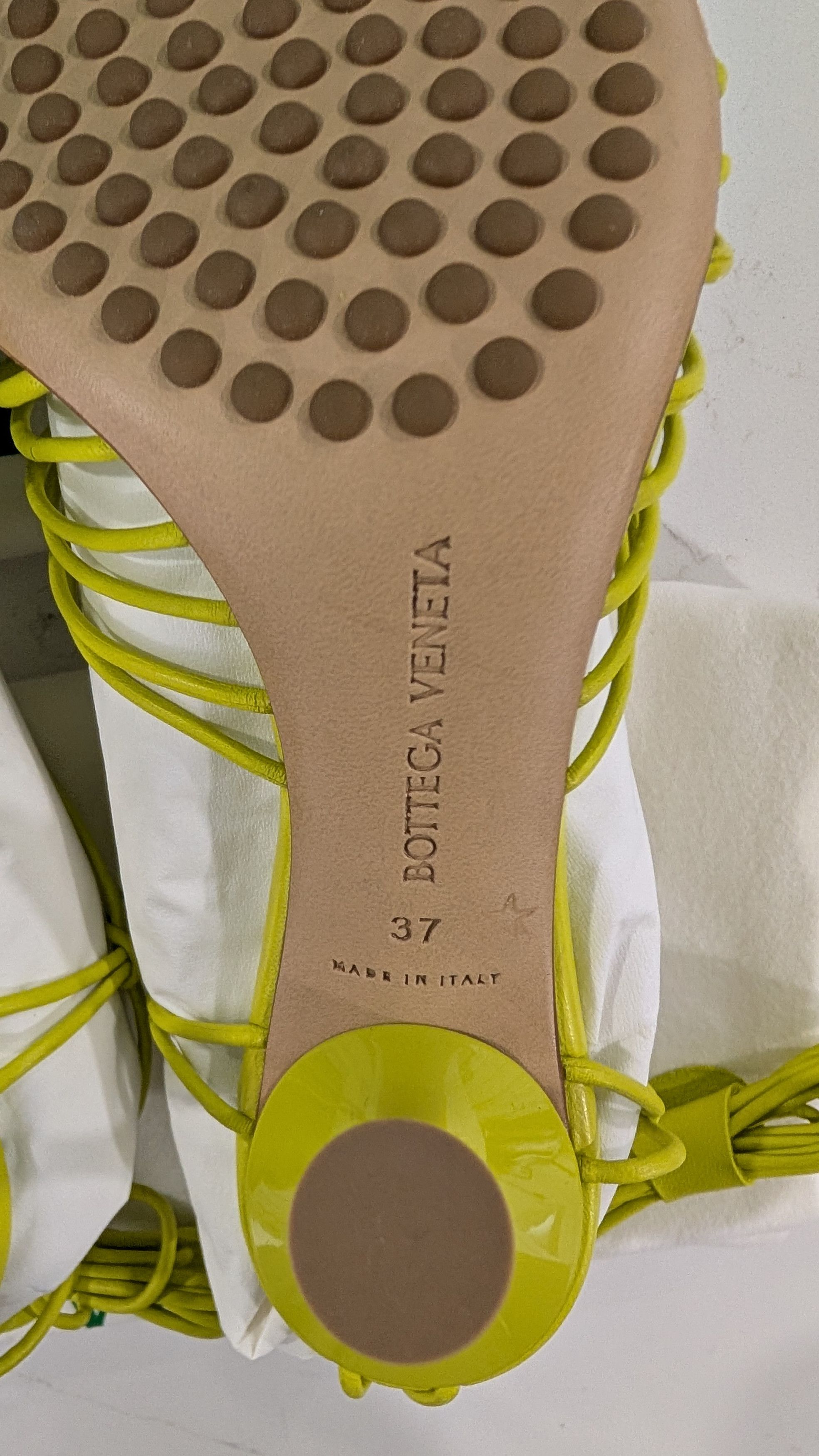Bottega Veneta Bottega Veneta Dot Lace-Up Sandals Kiwi Leather Size US 7 / IT 37 - 6 Thumbnail
