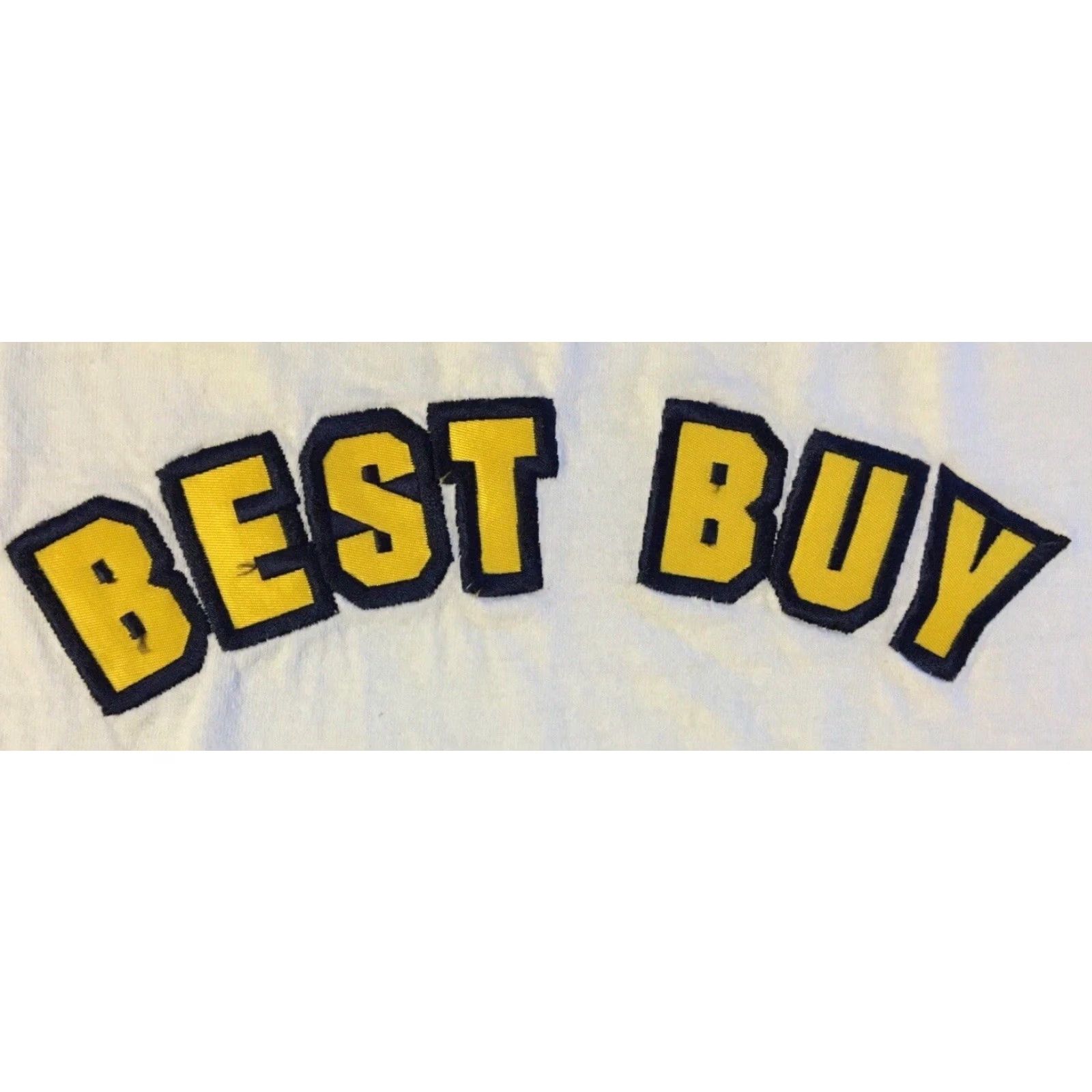 Champion Vtg Champion Best Buy Faded Ringer Shirt XL White Mens T-Shirt Graphic Tee 90s Y2K Grunge Size US XL / EU 56 / 4 - 2 Thumbnail