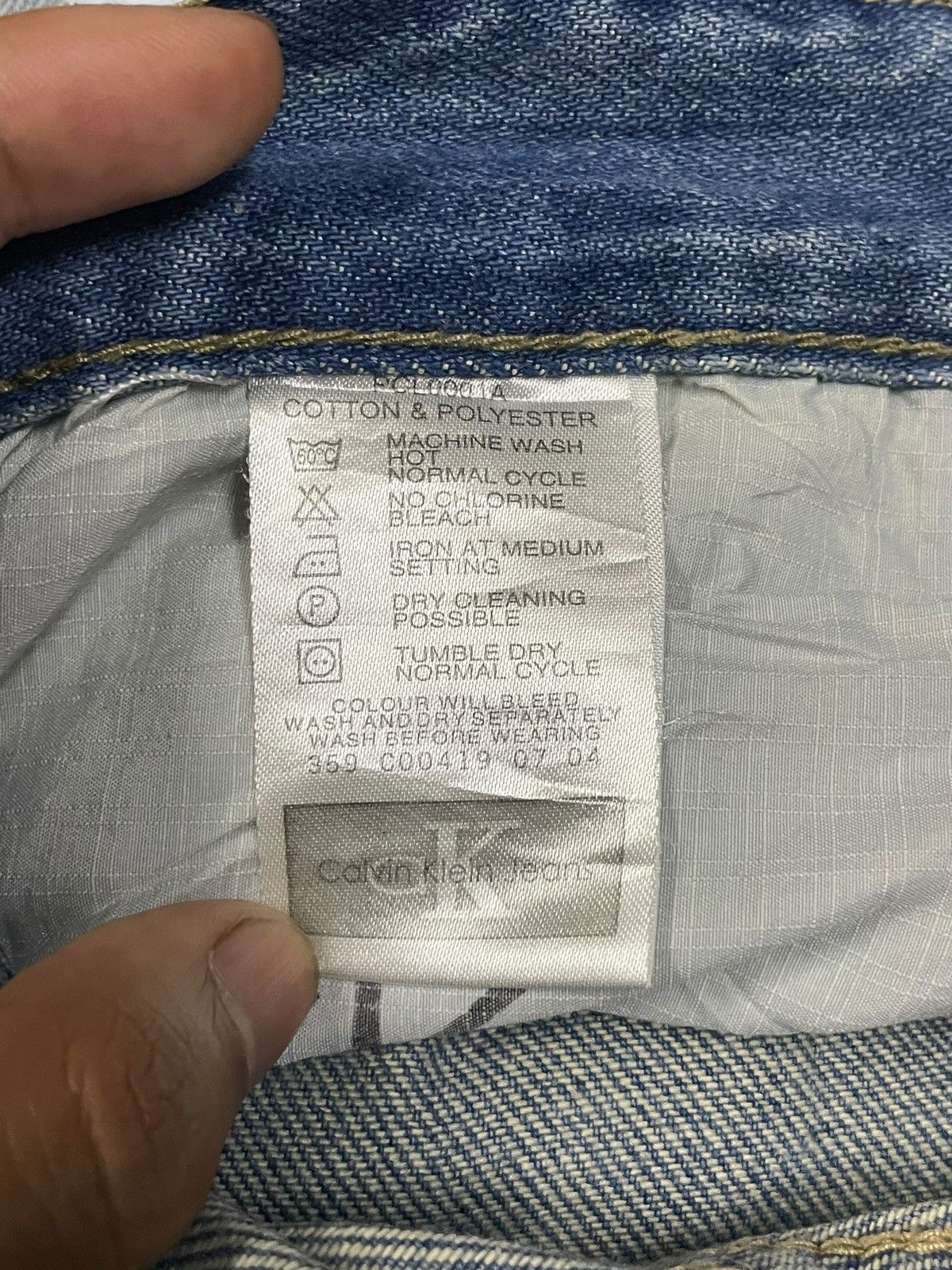 Calvin Klein Calvin Klein Faded Wash Sashiko Patches Y2K Straight Jeans Size US 29 - 11 Thumbnail
