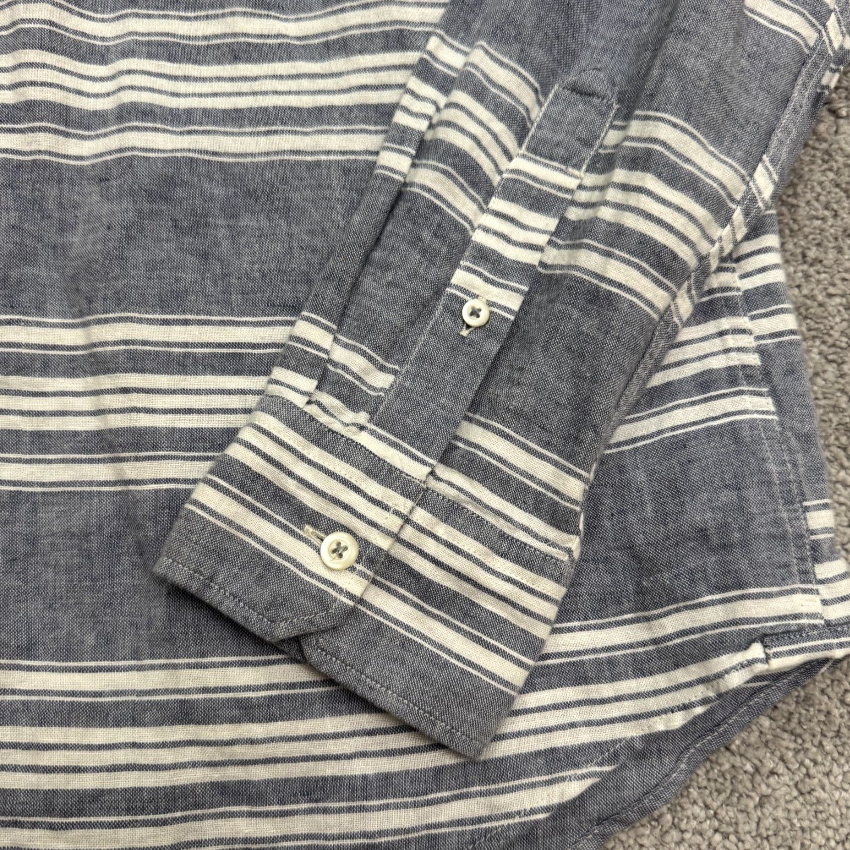 American Eagle Outfitters American Eagle Outfitters Button-Up Shirt Mens M Striped Blue White Linen Cotton Casual Classic 90s Outdoors Mens Size US M / EU 48-50 / 2 - 5 Thumbnail
