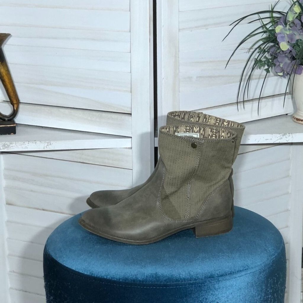 Vintage Roxy ankle boots taupe canvas leather rubber sole vintage 7 Size US 7 / IT 37 - 2 Thumbnail