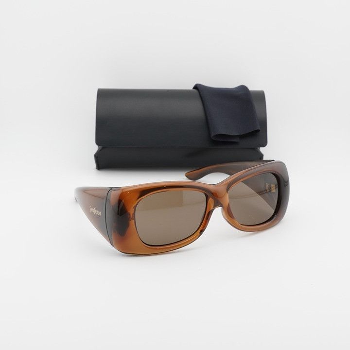 Saint Laurent Paris Saint Laurent SL901 HOWL 017 Sunglasses Shiny Brown Square Size ONE SIZE - 10 Thumbnail