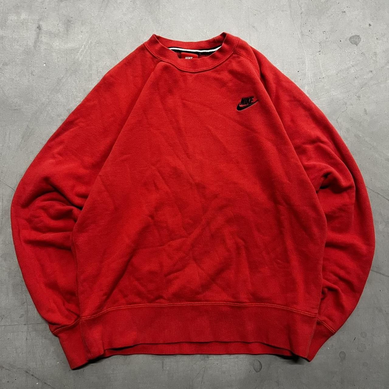 Nike × Vintage Vintage Y2K Nike Red SweatShirt Red Tag Essential Hoodie! Size US M / EU 48-50 / 2 - 1 Thumbnail
