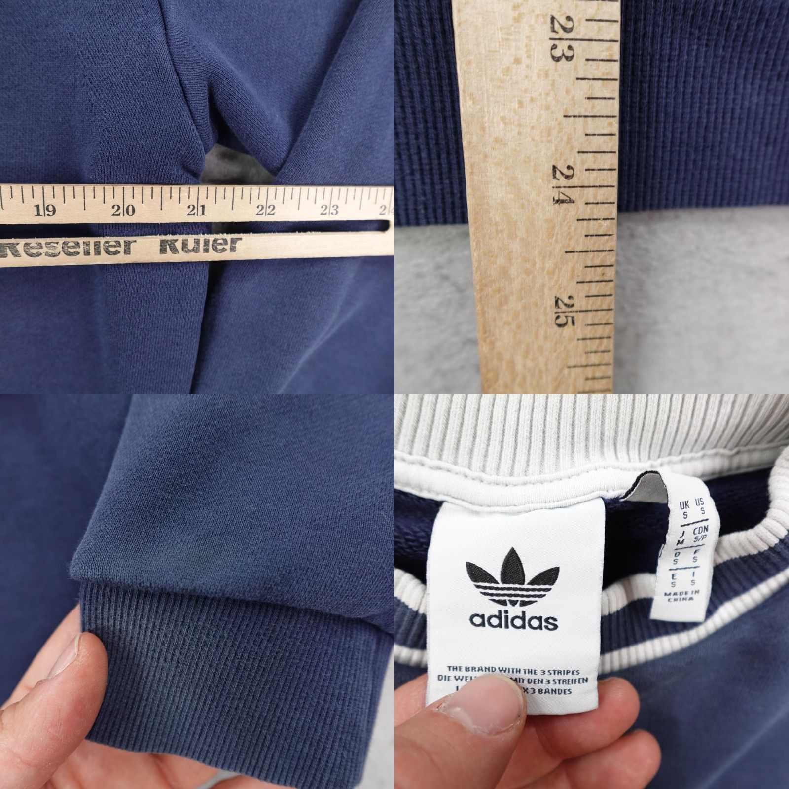 Adidas Adidas Sweatshirt Mens Small Blue Originals Script Crew Neck Pullover Trefoil Size US S / EU 44-46 / 1 - 8 Thumbnail