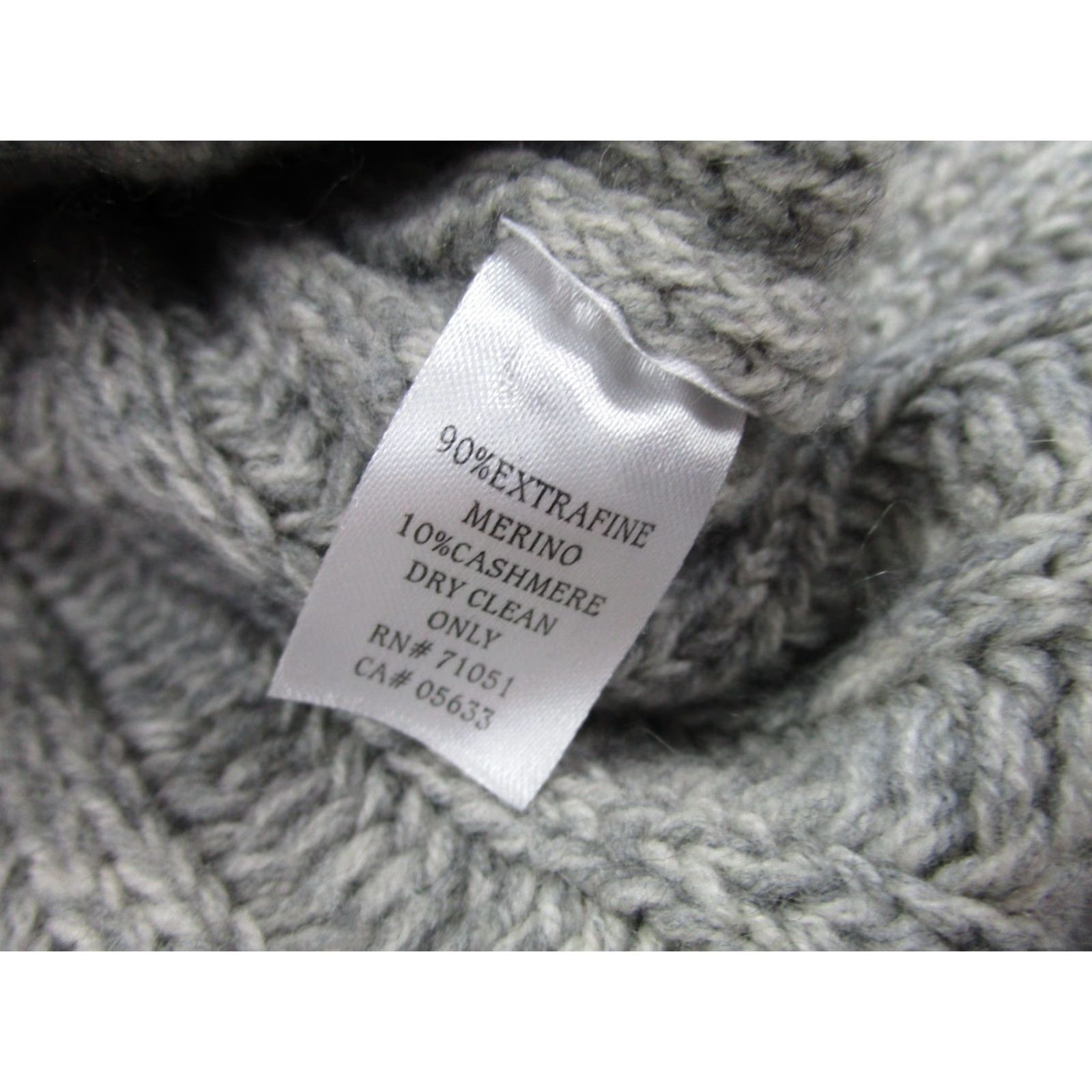 Vintage SWTR Sweater Womens Large Gray Merino Cashmere Mock Neck Ribbed Knit Pullover Size L / US 10 / IT 46 - 5 Thumbnail