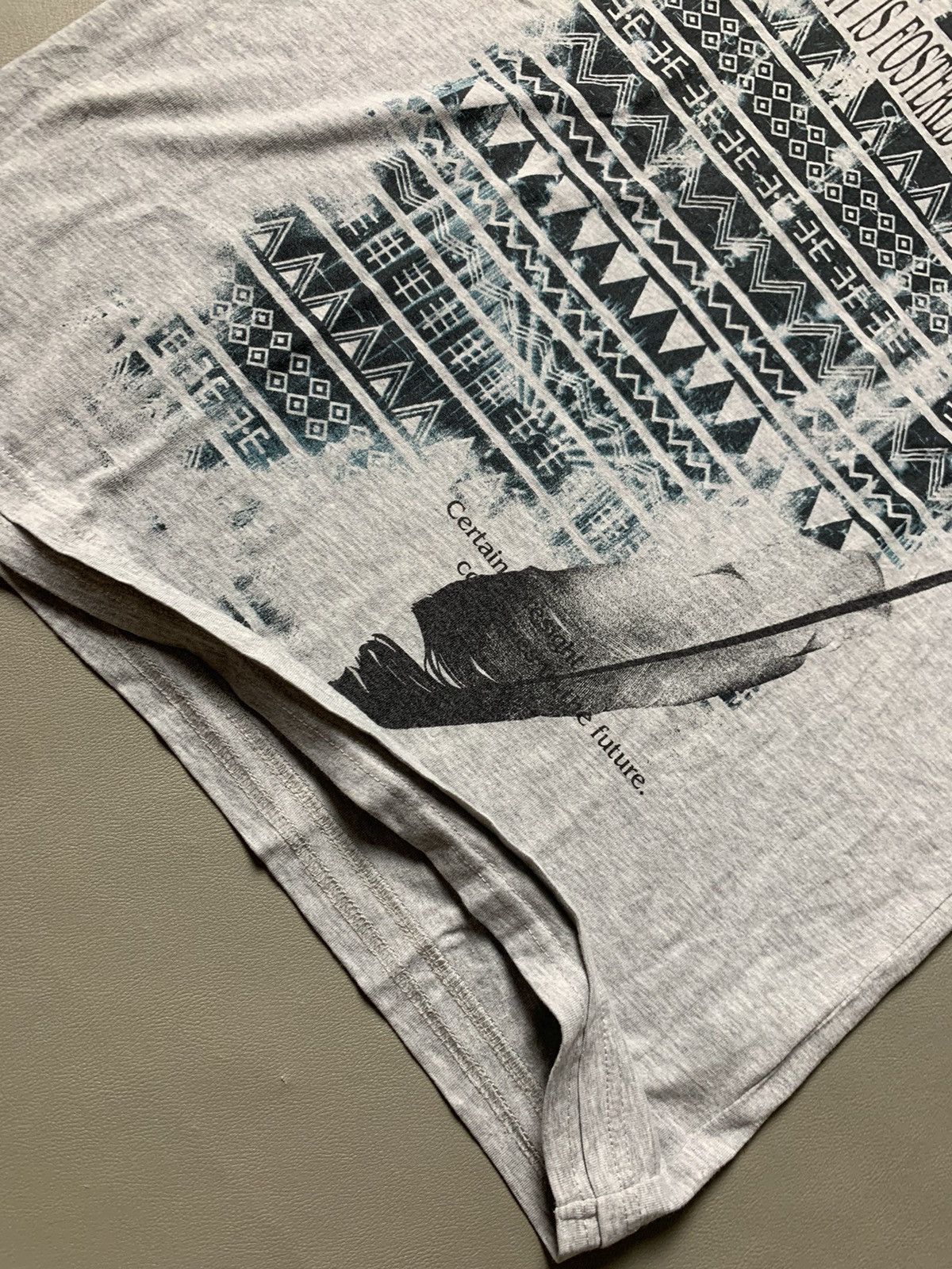 Beauty Beast × If Six Was Nine × Japanese Brand Beaumont Carr Poem Feather Double Layer Tshirt Size US L / EU 52-54 / 3 - 7 Thumbnail