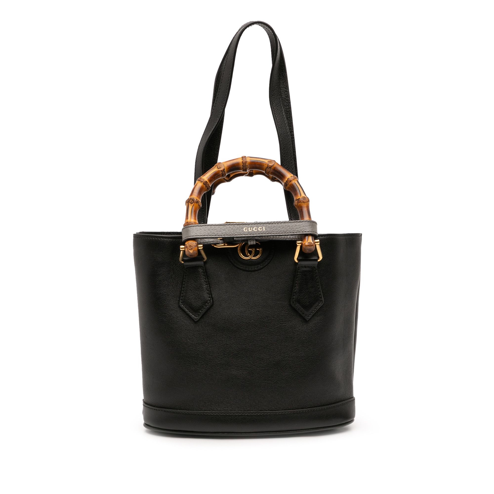 Gucci Gucci Small Calfskin Bamboo Diana Convertible Bucket Bag Size ONE SIZE - 1 Thumbnail