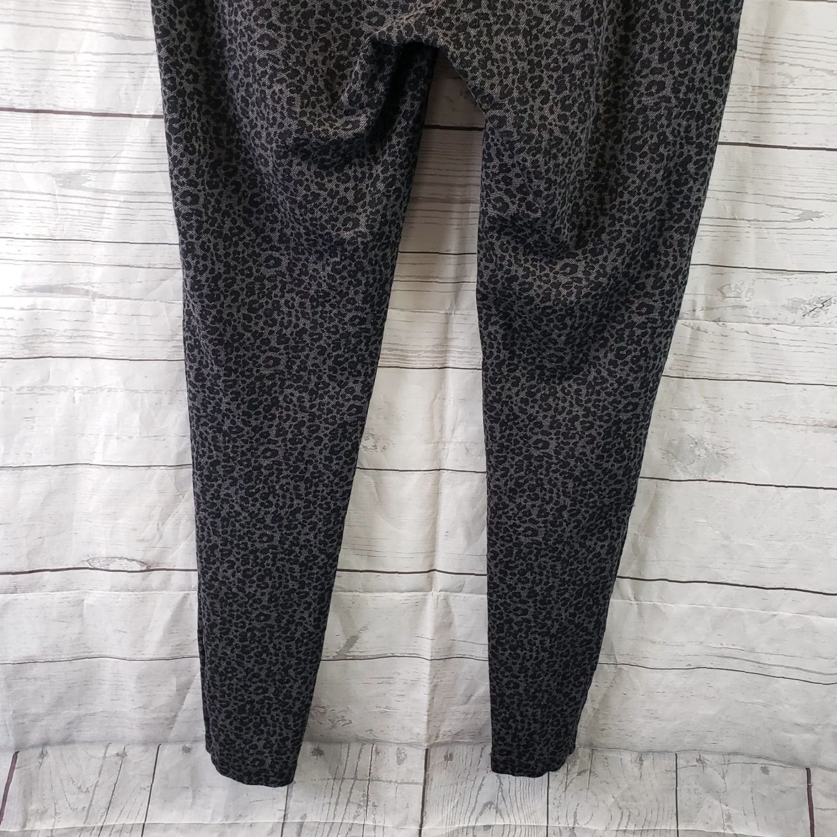 Loft LOFT Ann Taylor Womens Ponte Knit Leggings Sz Medium Black Gray Animal Print Size 32" / US 10 / IT 46 - 5 Thumbnail