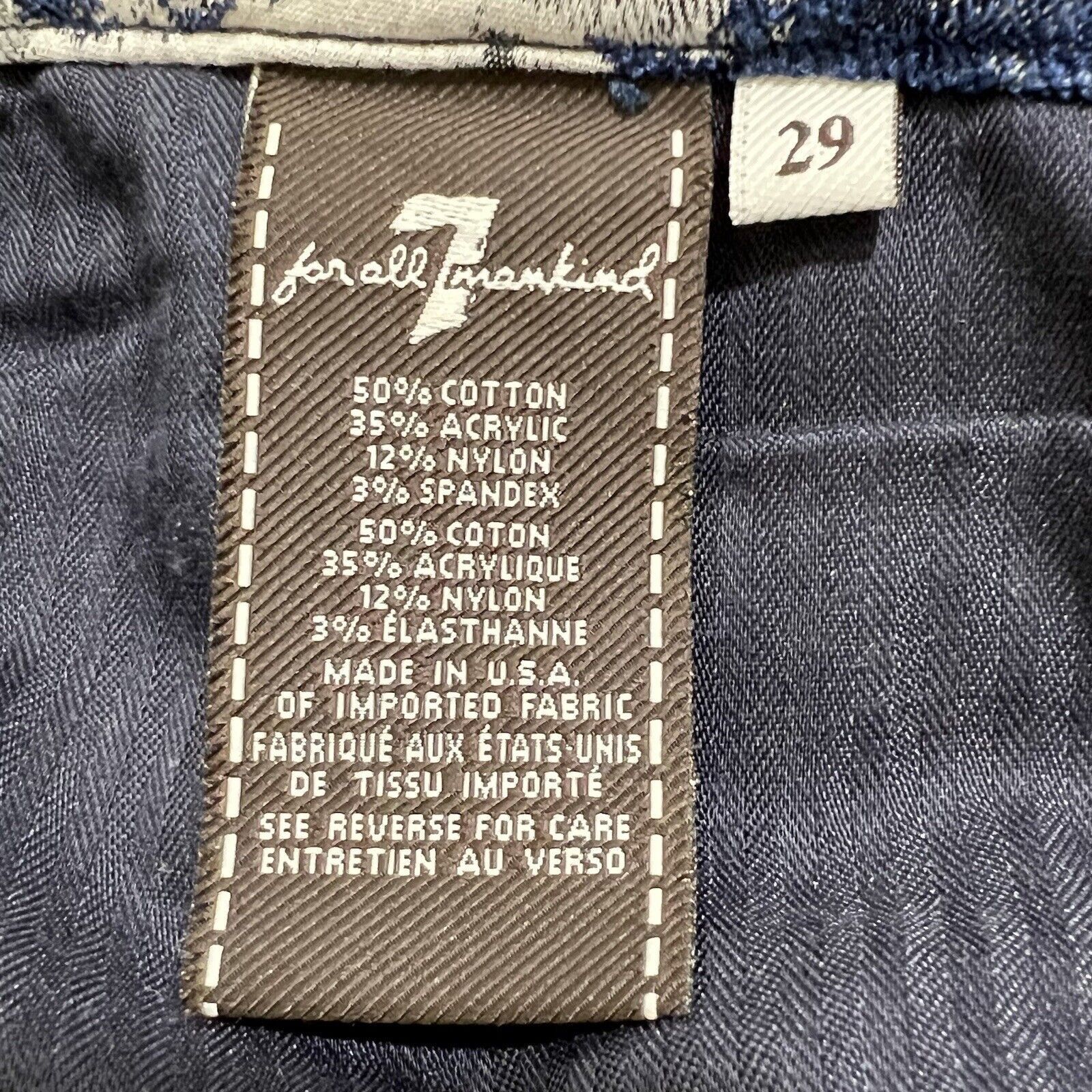7 For All Mankind 7 For All Mankind Floral Ankle Jacquard Skinny Pants Blue Size 29" - 4 Thumbnail