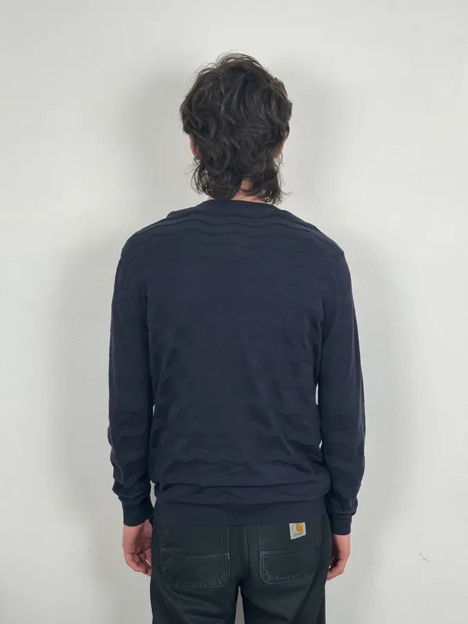 Emporio Armani AW2019 Emporio Armani Navy Zigzag Classy Sweater Size US M / EU 48-50 / 2 - 3 Thumbnail