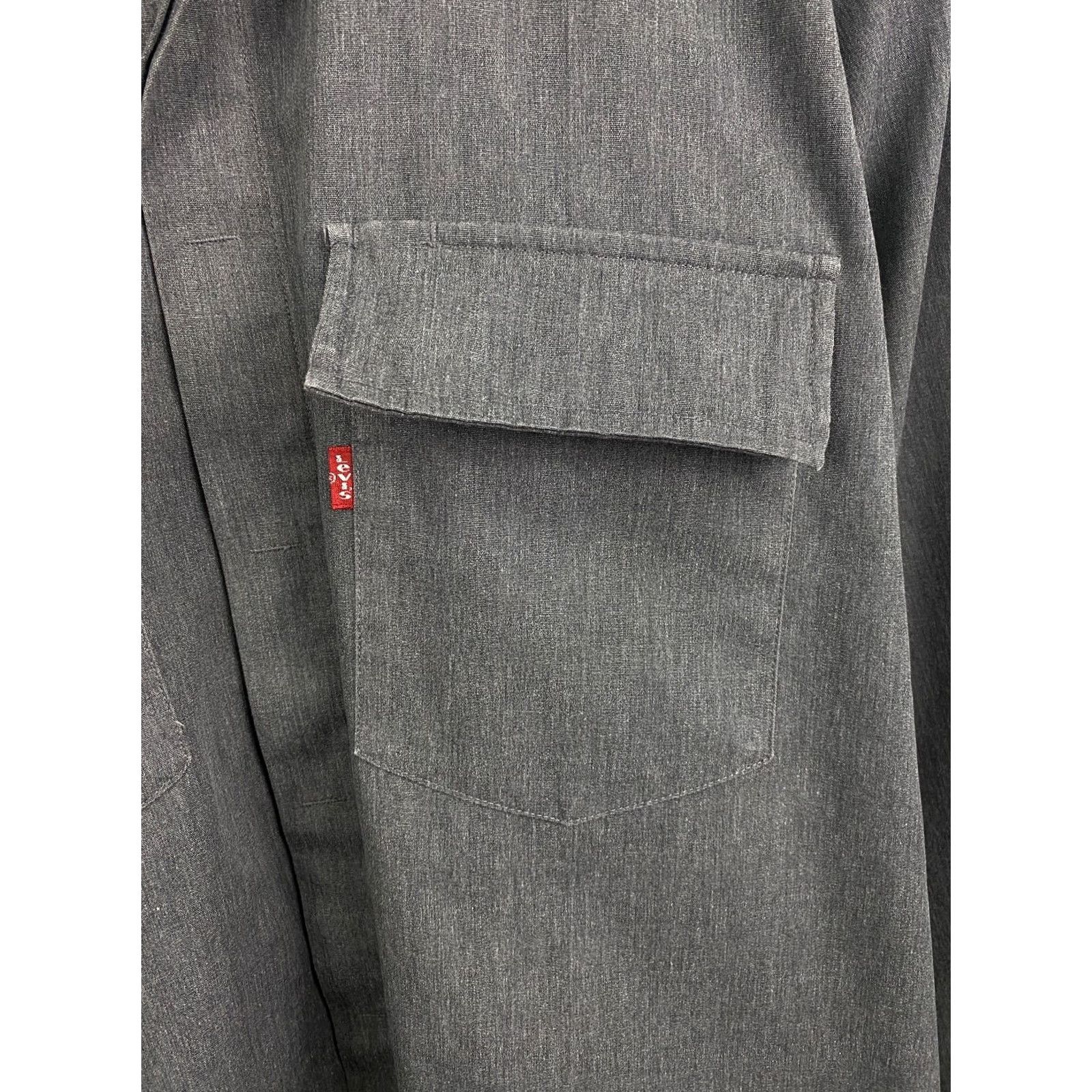 Vintage VINTAGE Levi’s Shirt L Gray 1990s Sta Prest Retro Rare Hype Y2K Mens Size US L / EU 52-54 / 3 - 4 Thumbnail