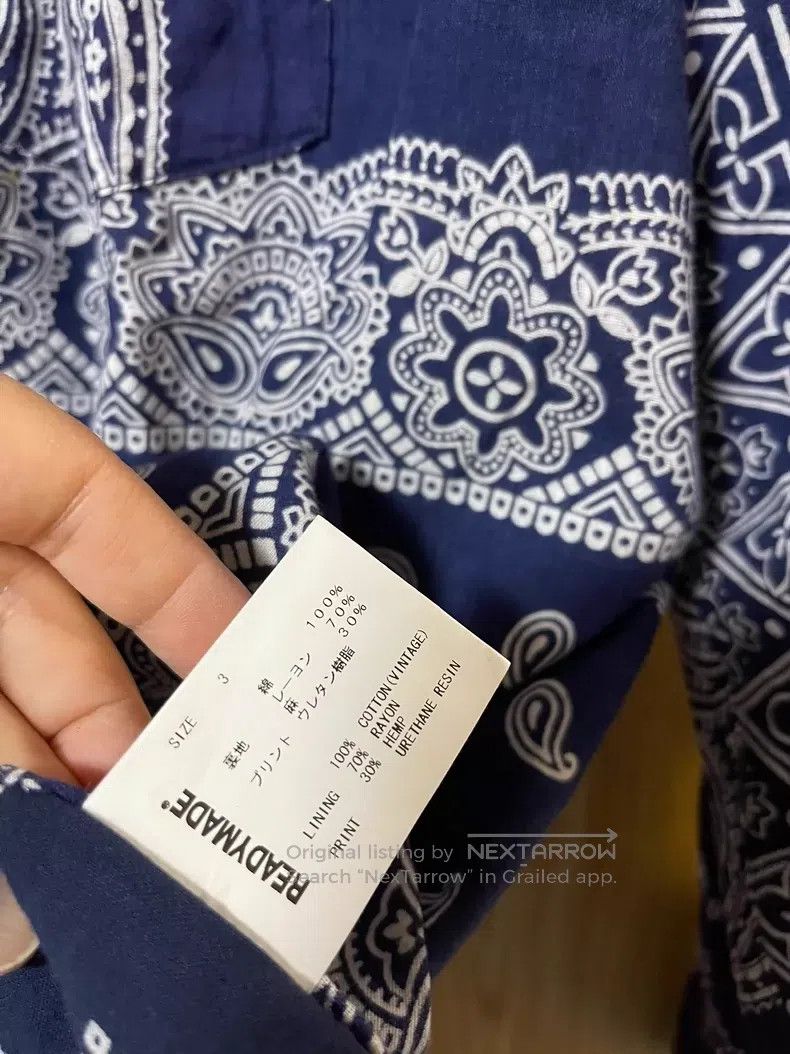READYMADE Ready Made Smiling relief print blue vintage fabric cashme Size US L / EU 52-54 / 3 - 3 Thumbnail