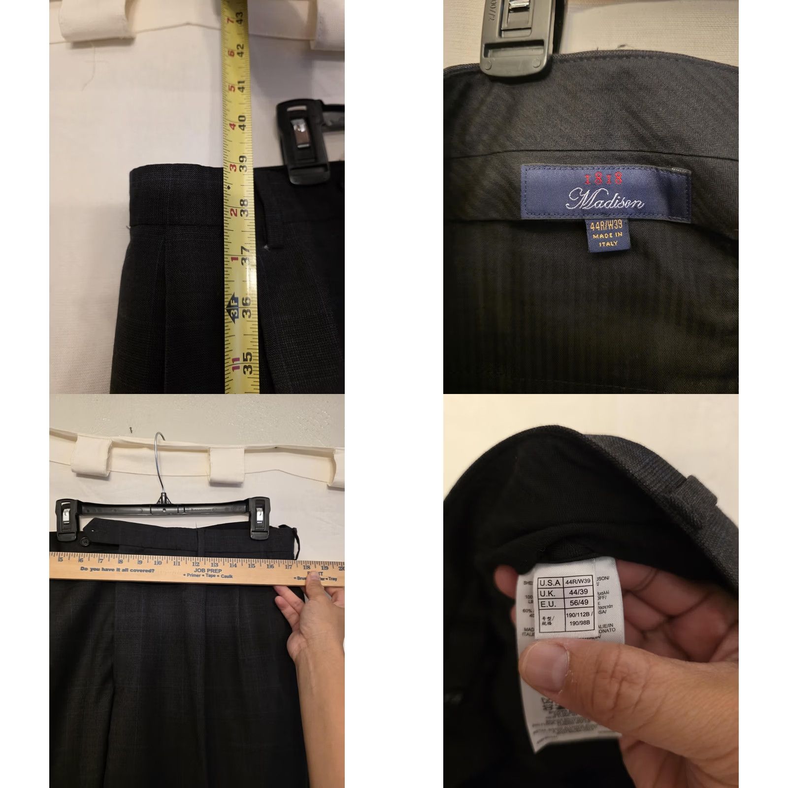 Brooks Brothers Brooks Brothers Madison Suit Mens 44 Gray Plaid 2 Piece Jacket Pants Italy Wool 39x29 Regular Notch Lapel Four-Button Cuffed Size 44R - 10 Thumbnail