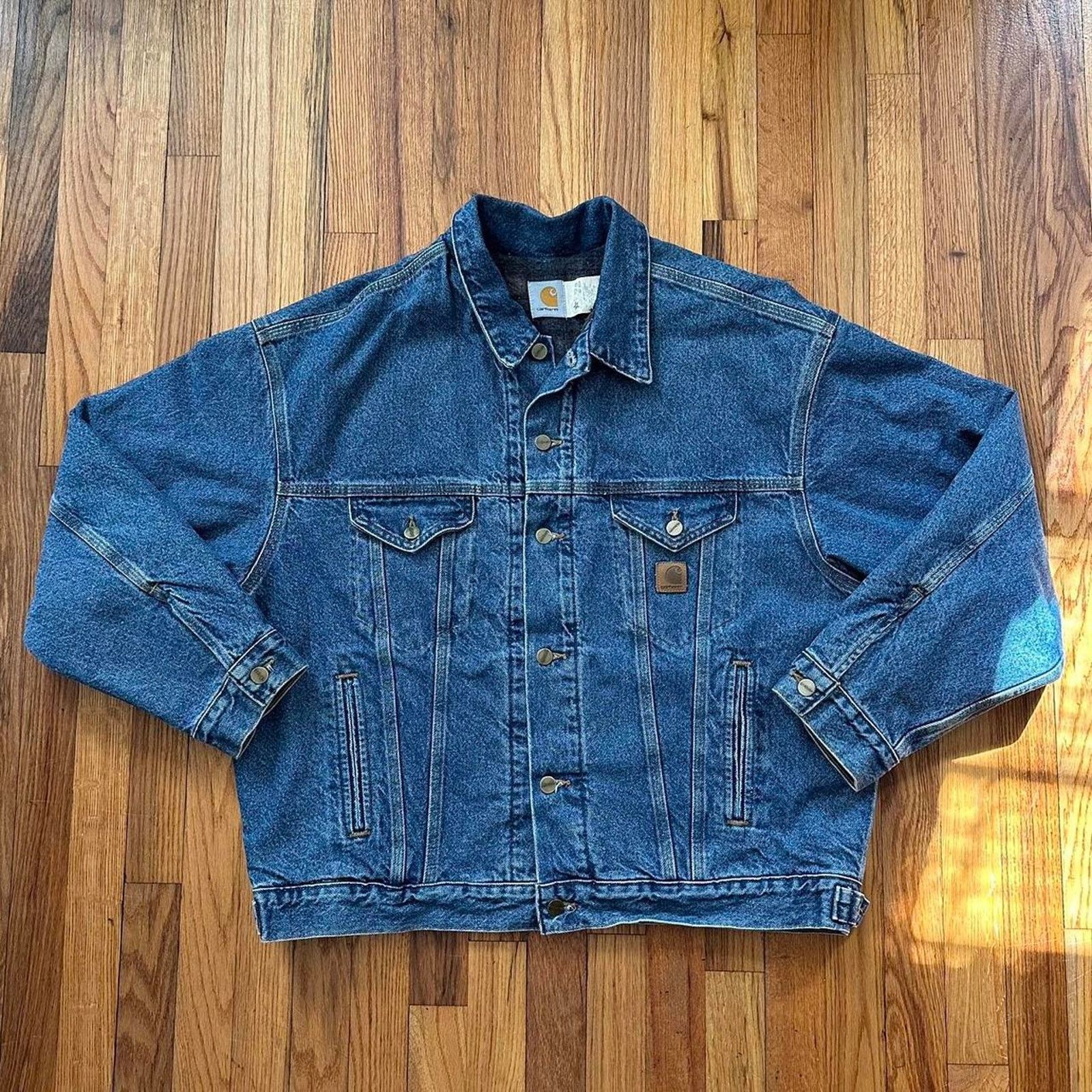 Carhartt Vintage 1997 Carhartt JB0998 Denim Jacket Blanket Lined XL Size US XL / EU 56 / 4 - 1 Thumbnail