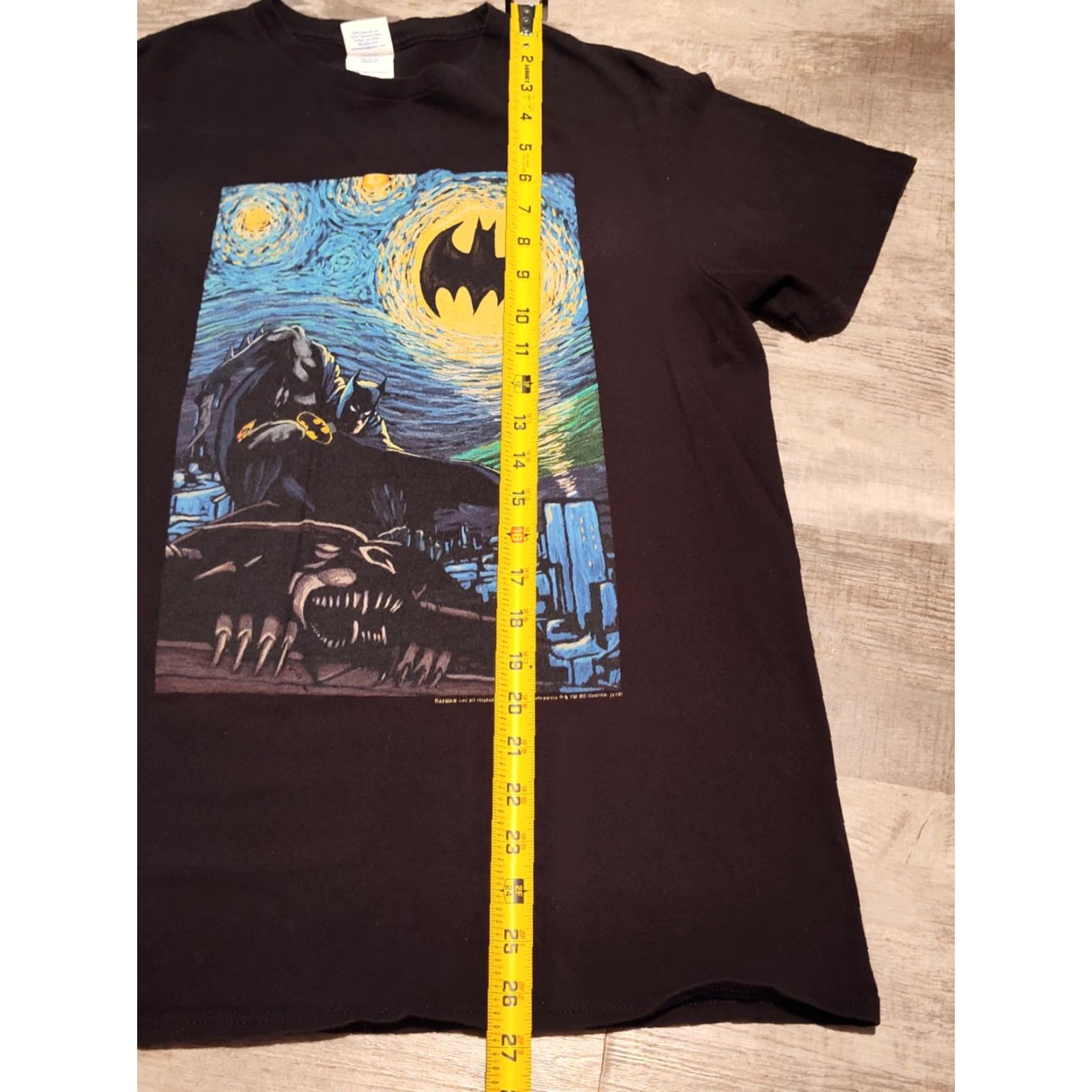 Delta VINTAGE DC Comics Batman Starry Night Van Gogh Graphic Print T-Shirt Men M Black Comics 90s Size US M / EU 48-50 / 2 - 6 Thumbnail