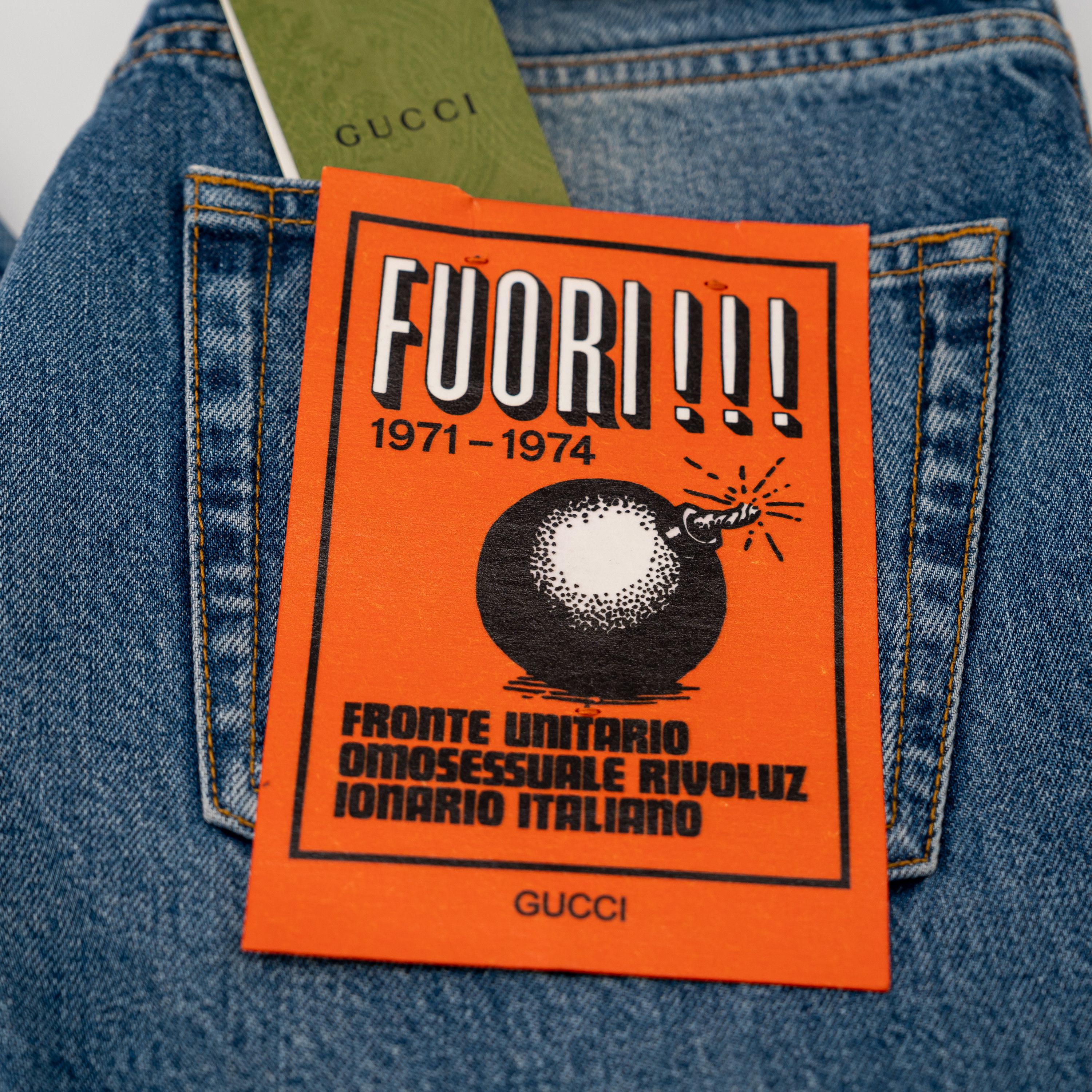 Gucci 32 - Gucci Washed Organic Denim Pant Label Jeans Tapered Size US 32 / EU 48 - 8 Thumbnail