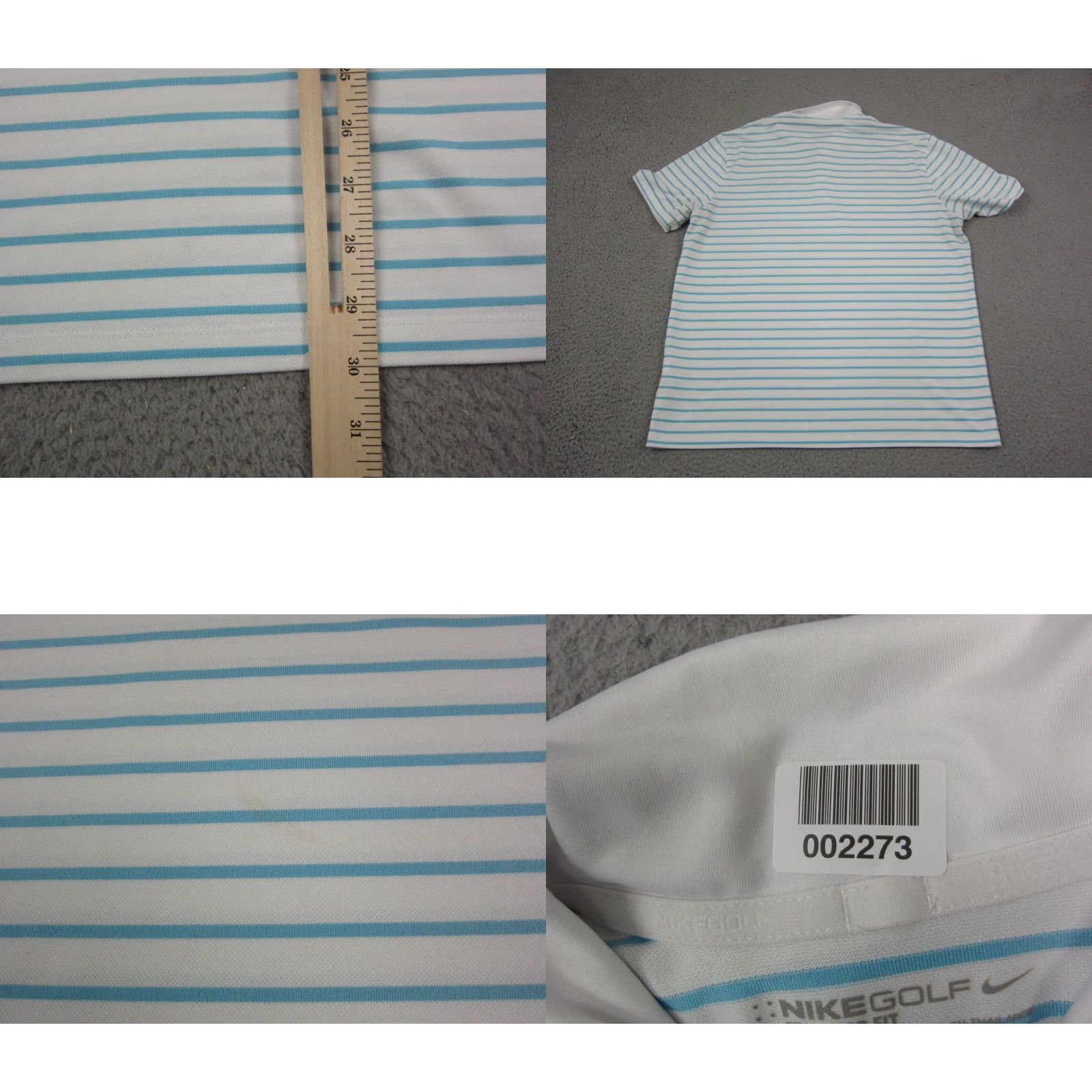 Nike Nike Golf Polo Shirt L Adult Blue Striped Dri-Fit Mens Shirt Size US L / EU 52-54 / 3 - 9 Thumbnail