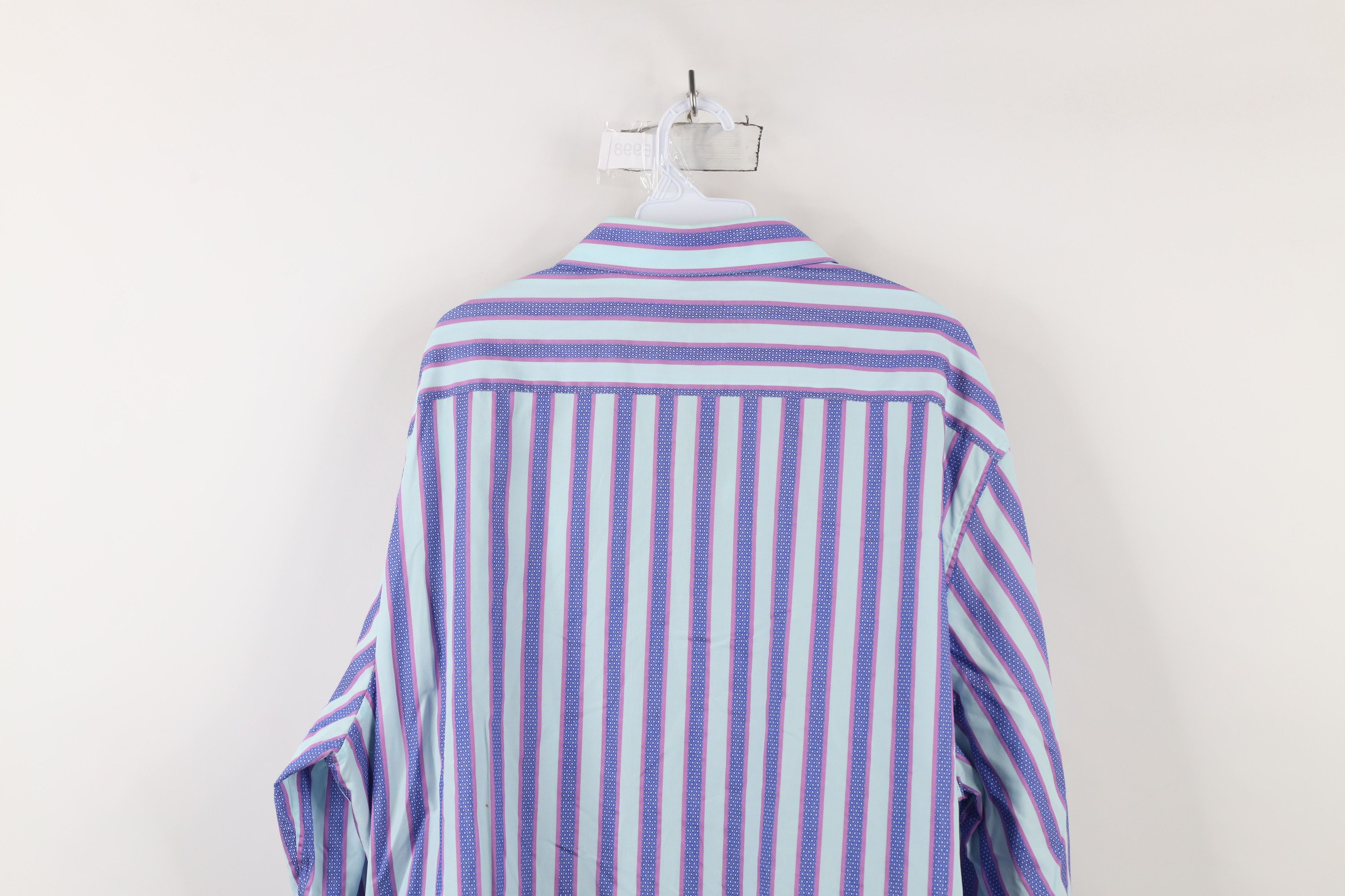 Robert Graham × Vintage Robert Graham Fit Pastel Striped Flip Cuff Button Shirt Size US XXL / EU 58 / 5 - 14 Thumbnail