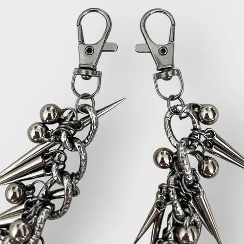 Jewelry Y2K Punk Spikes Wallet Keychain Size ONE SIZE - 4 Thumbnail