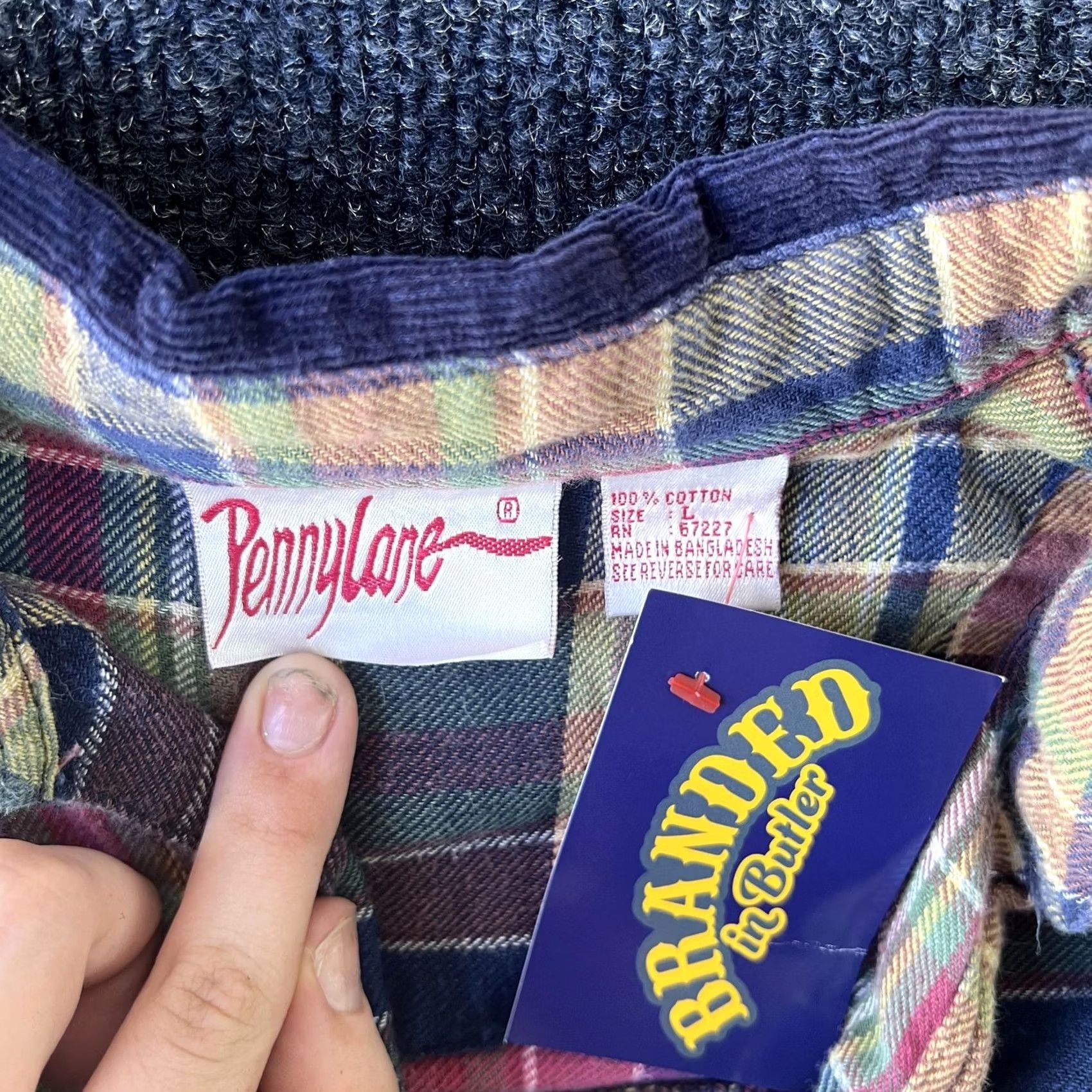 Vintage VINTAGE PennyLane Shirt Womens Large Plaid Button Up Corduroy Collar 90s Grunge Size S / US 4 / IT 40 - 2 Thumbnail