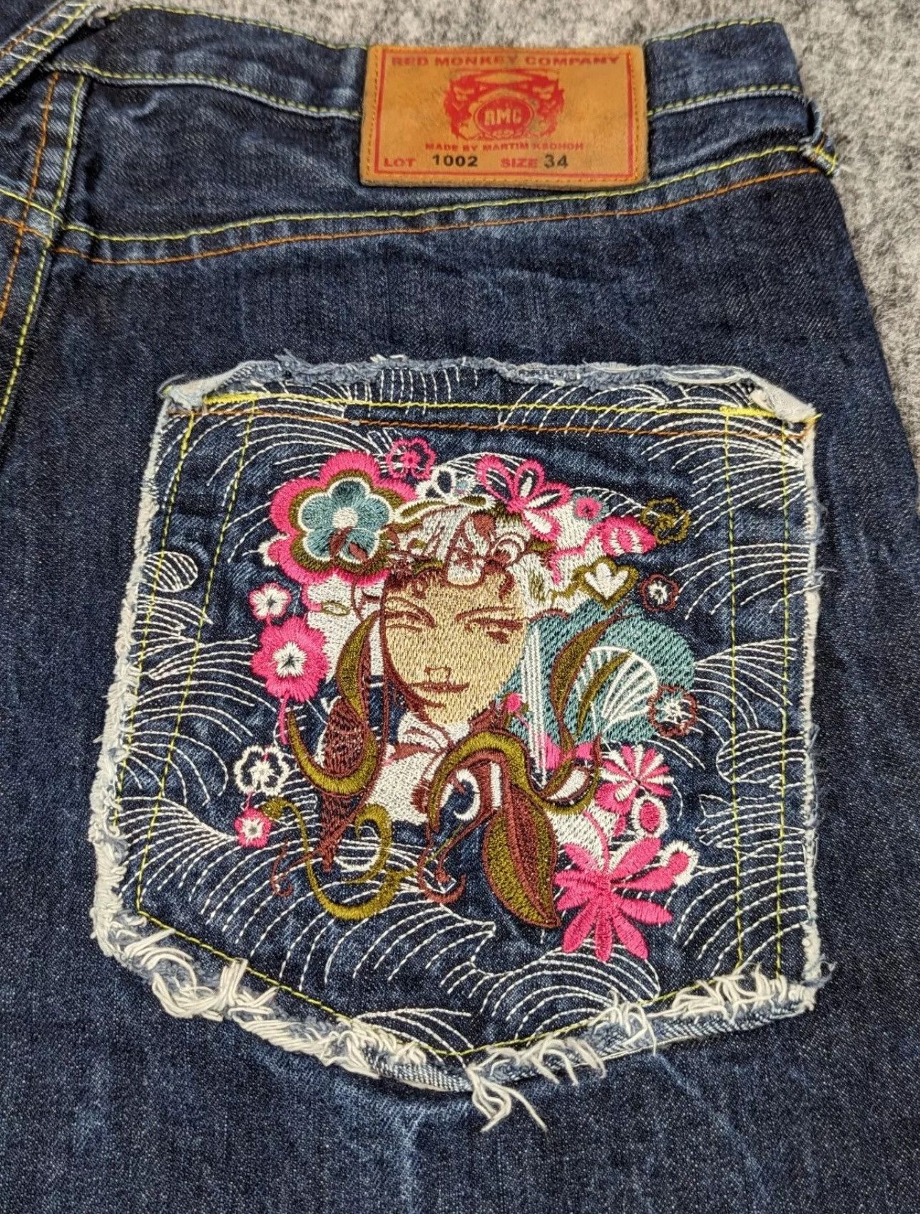 Japanese Brand × RMC Jeans × Vintage Red Monkey 2000’s Vintage Y2K Japanese Selvage Denim Jeans Size US 34 / EU 50 - 3 Thumbnail