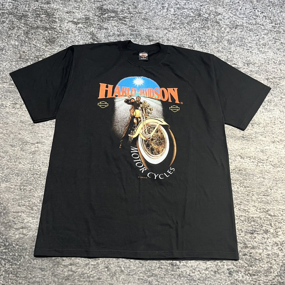 Harley Davidson Vintage 90s Harley Davidson Biker Logo T Shirt Size Large Size US L / EU 52-54 / 3 - 3 Thumbnail