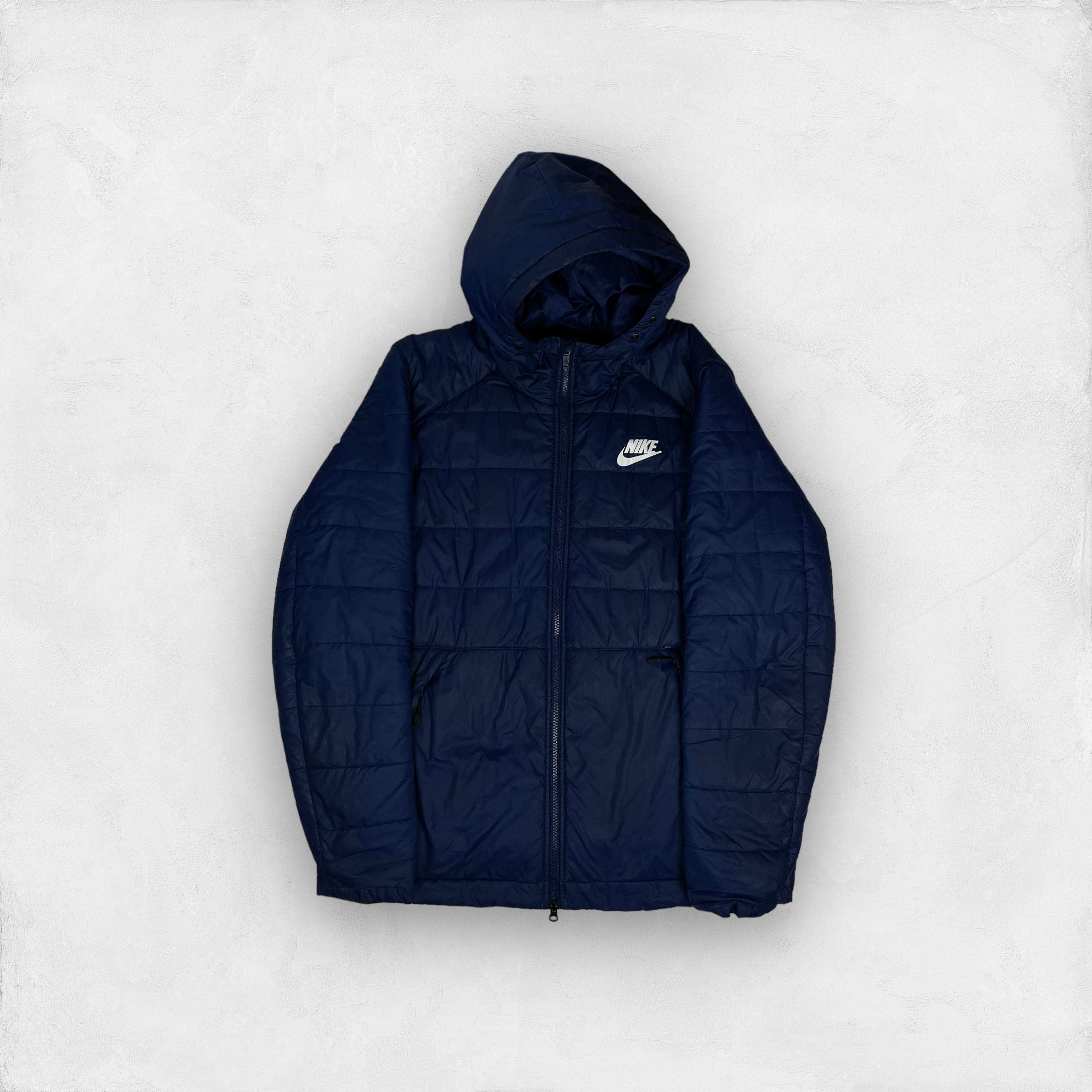 Nike Nike Men Blue Long Sleeve Full Zip Hooded Puffer Jacket XL Grailed