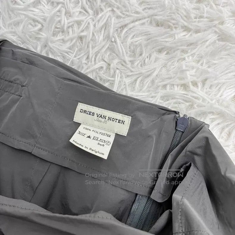 Dries Van Noten Dries Van Noten Grey Ruched Long Midi Skirt Size 35" - 2 Thumbnail