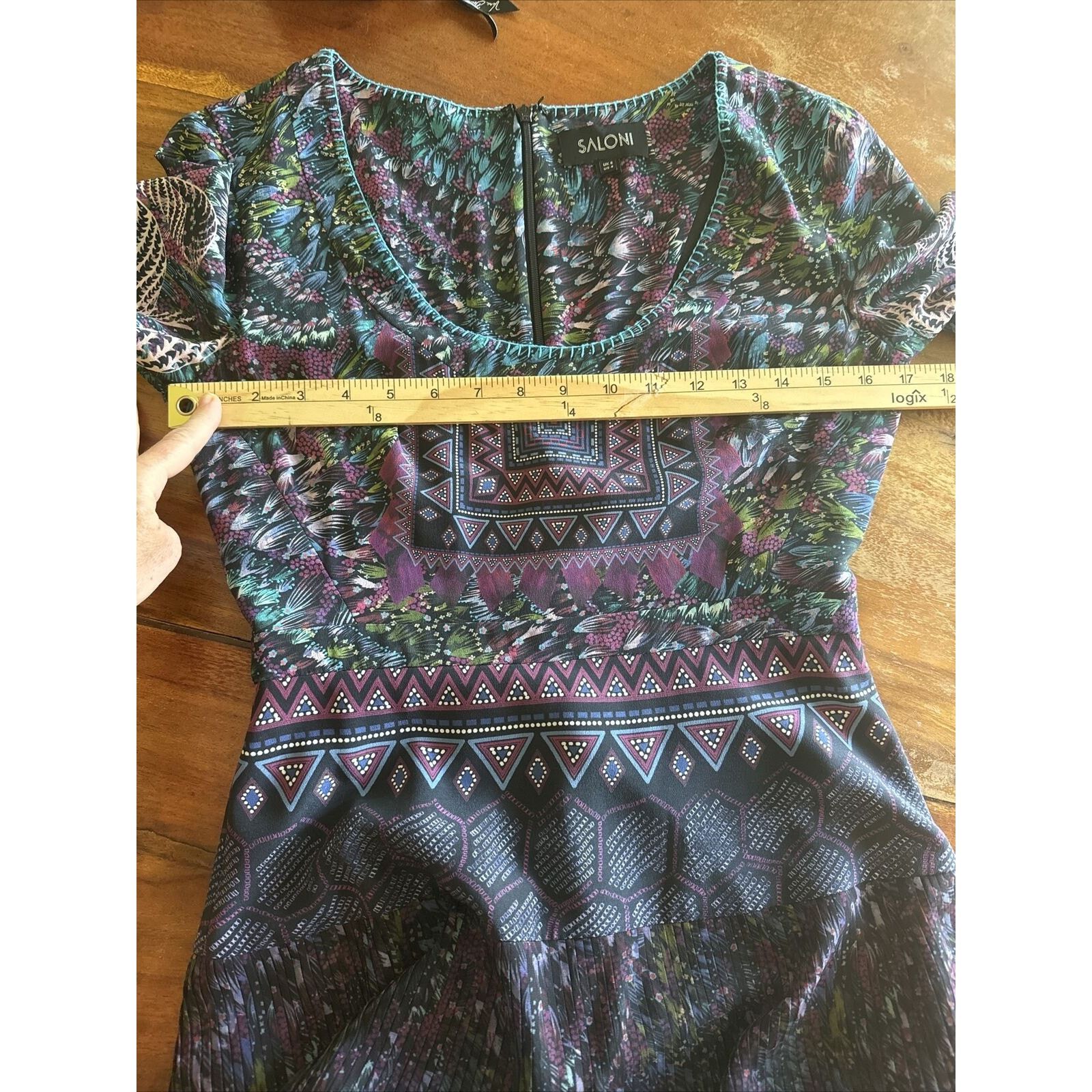 Other Saloni Multicolor 100% Silk Dress Size 4 Size S / US 4 / IT 40 - 10 Thumbnail
