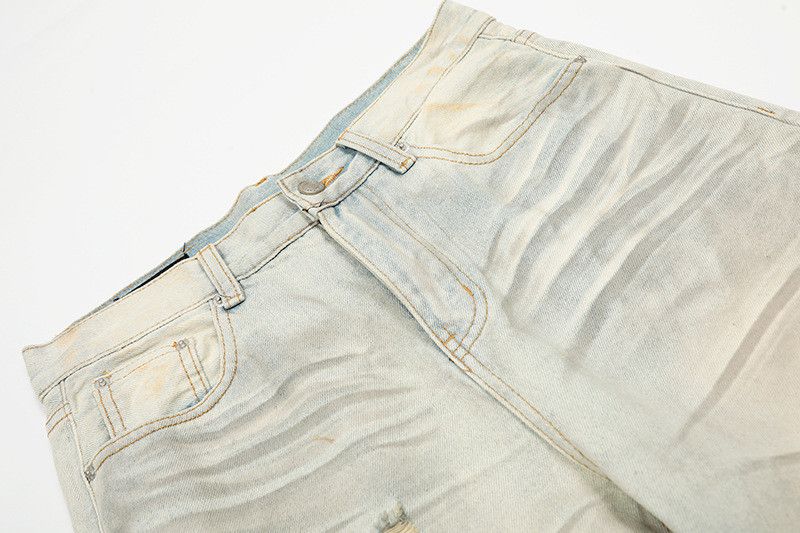 Vintage American retro washed distressed wide-leg jeans Size US 32 / EU 48 - 3 Thumbnail